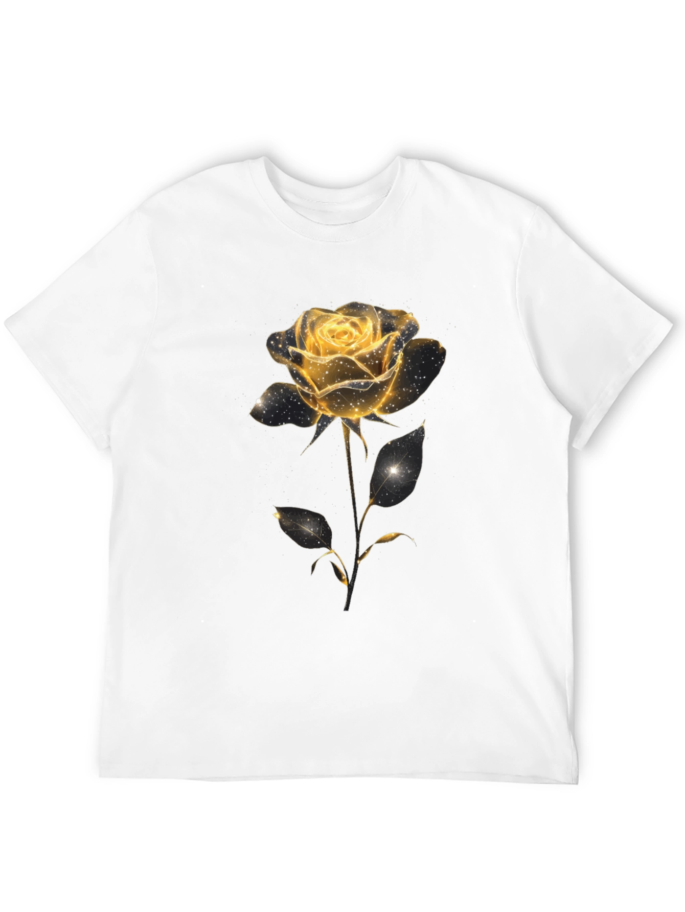 Black Golden Rose Graphic Tee - Black Cotton Blend view 12