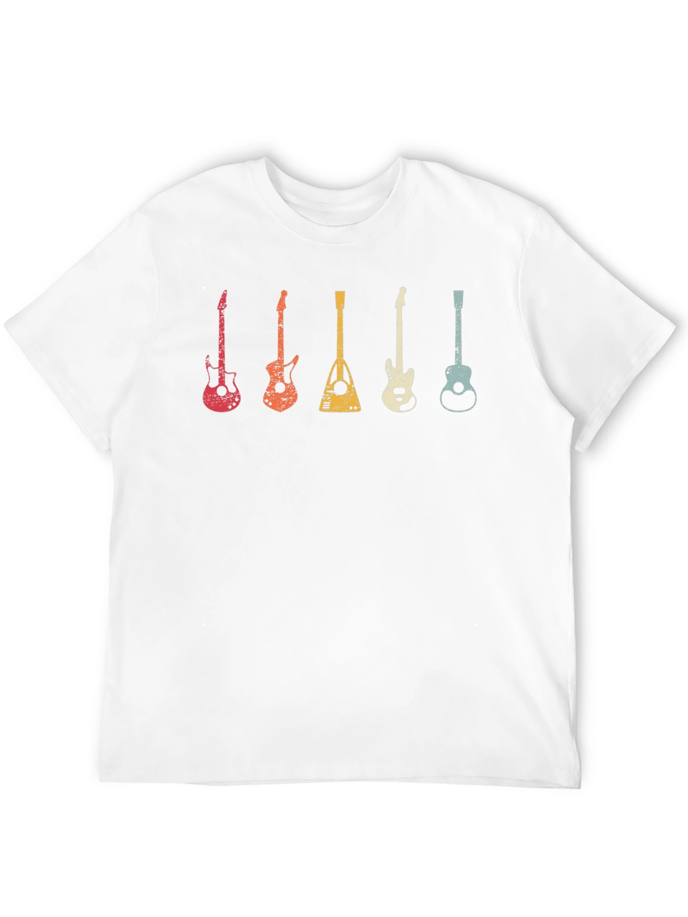 Black Retro Guitar T-Shirt - Music Lover's Tee view 12