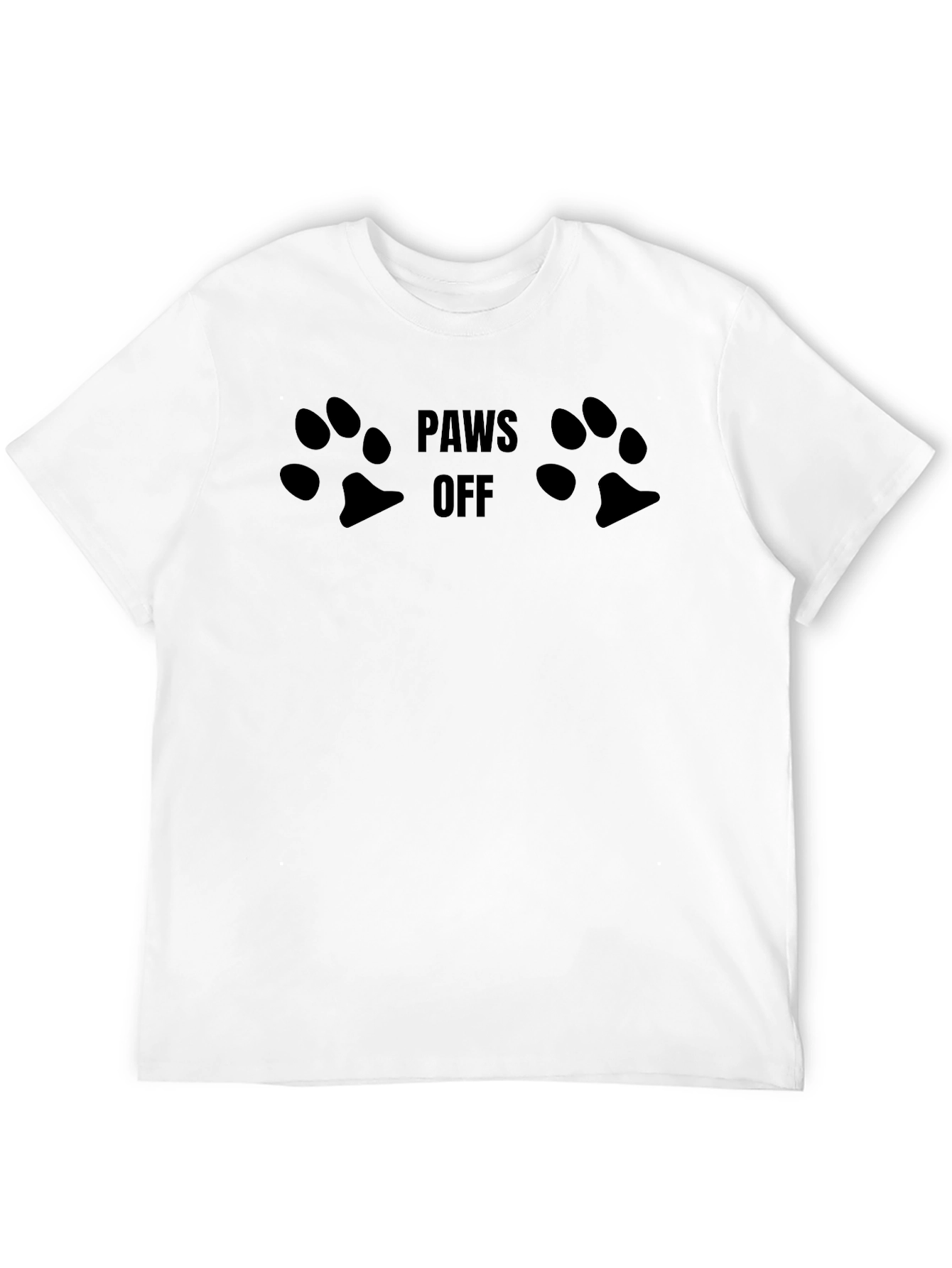 Black Paws Off Graphic Print Crew Neck T-Shirt view 12