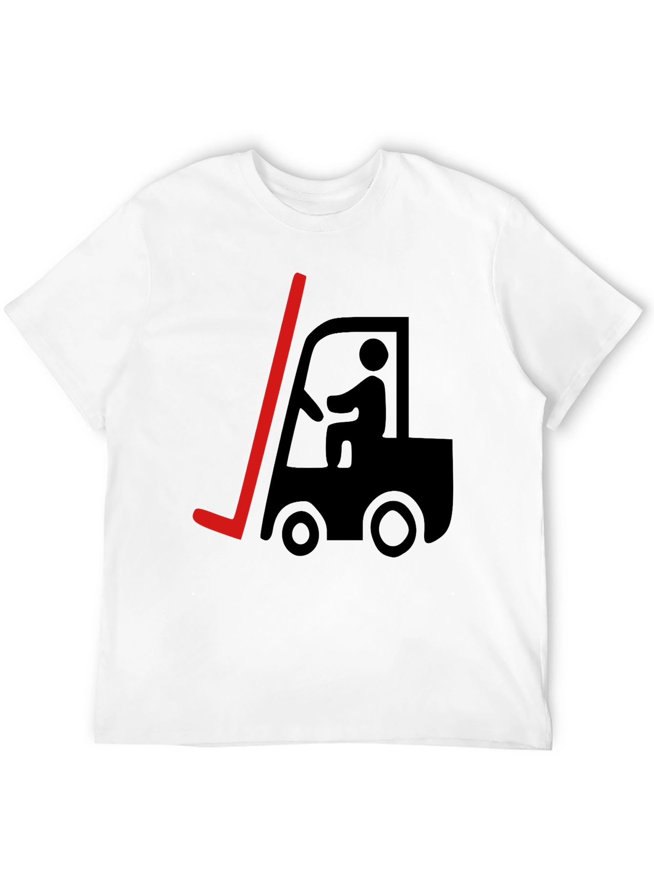 Black Forklift Humor Graphic T-Shirt - Black Cotton Tee view 12