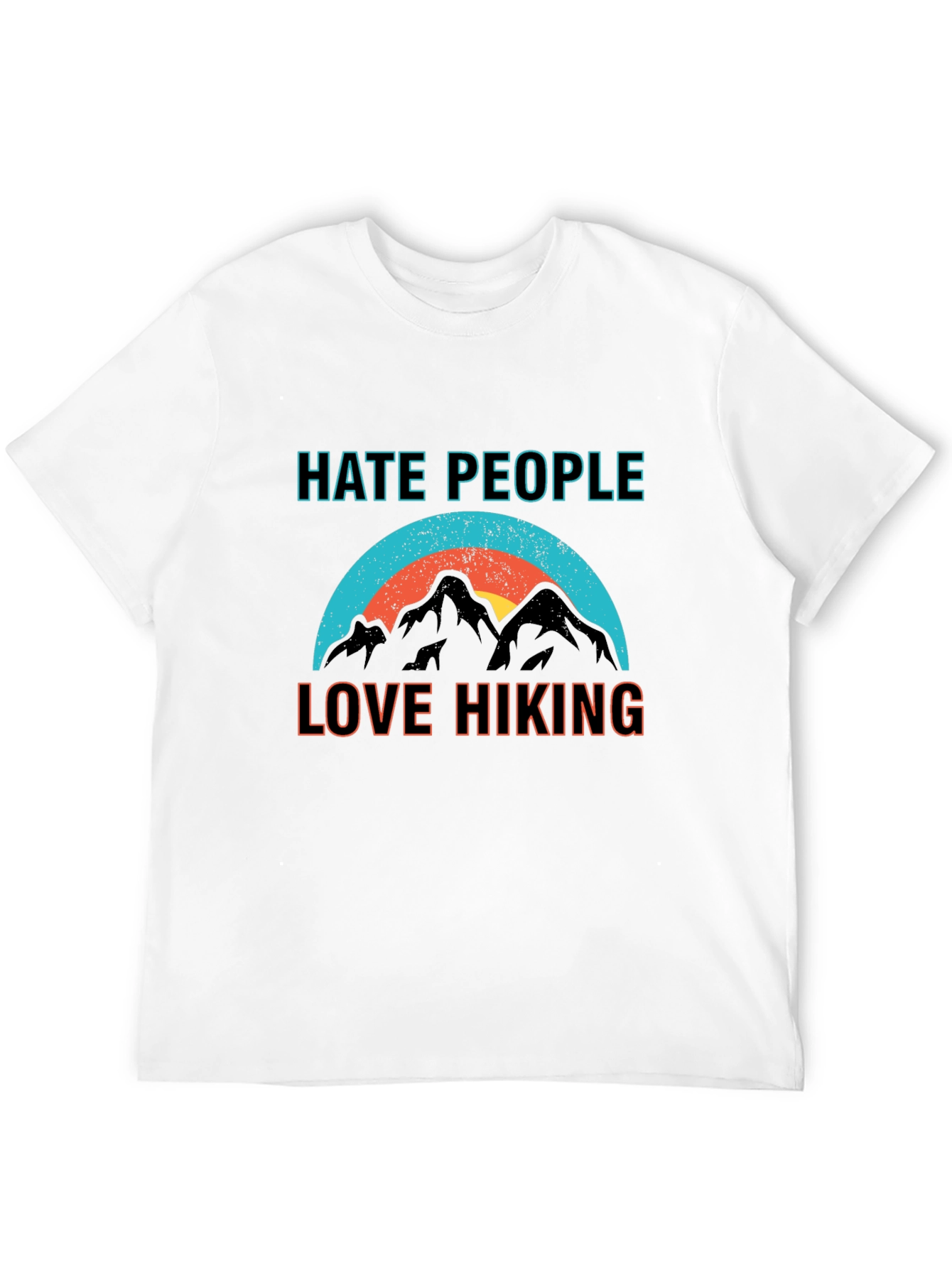 Black Hate People Love Hiking Graphic Tee view 12