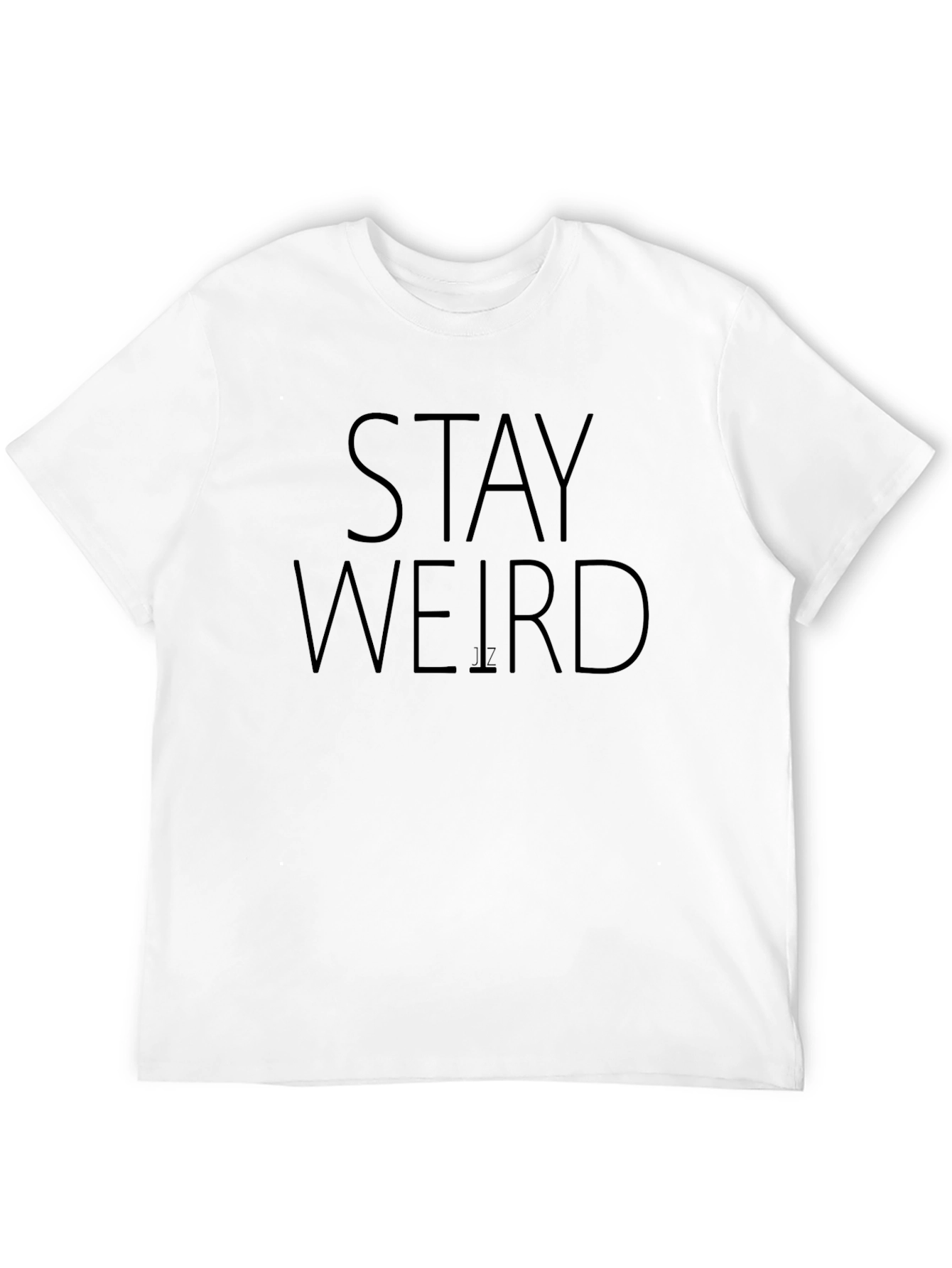 Black Stay Weird Graphic Tee - Black Cotton T-Shirt view 12