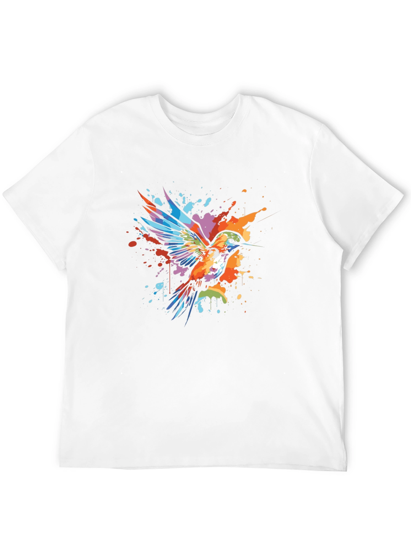 Black Hummingbird Splatter Art Graphic Tee - Unique Design view 12