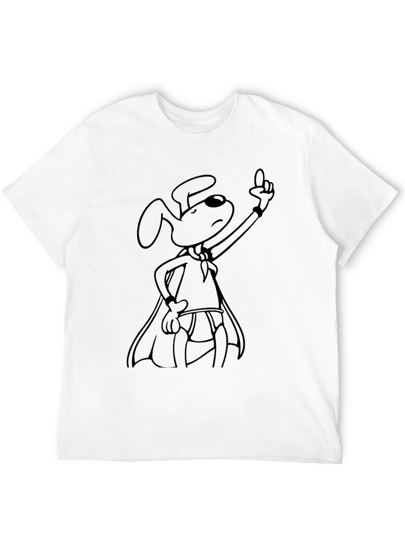 Black Hero Dog Graphic Tee - Black Cotton T-Shirt view 12