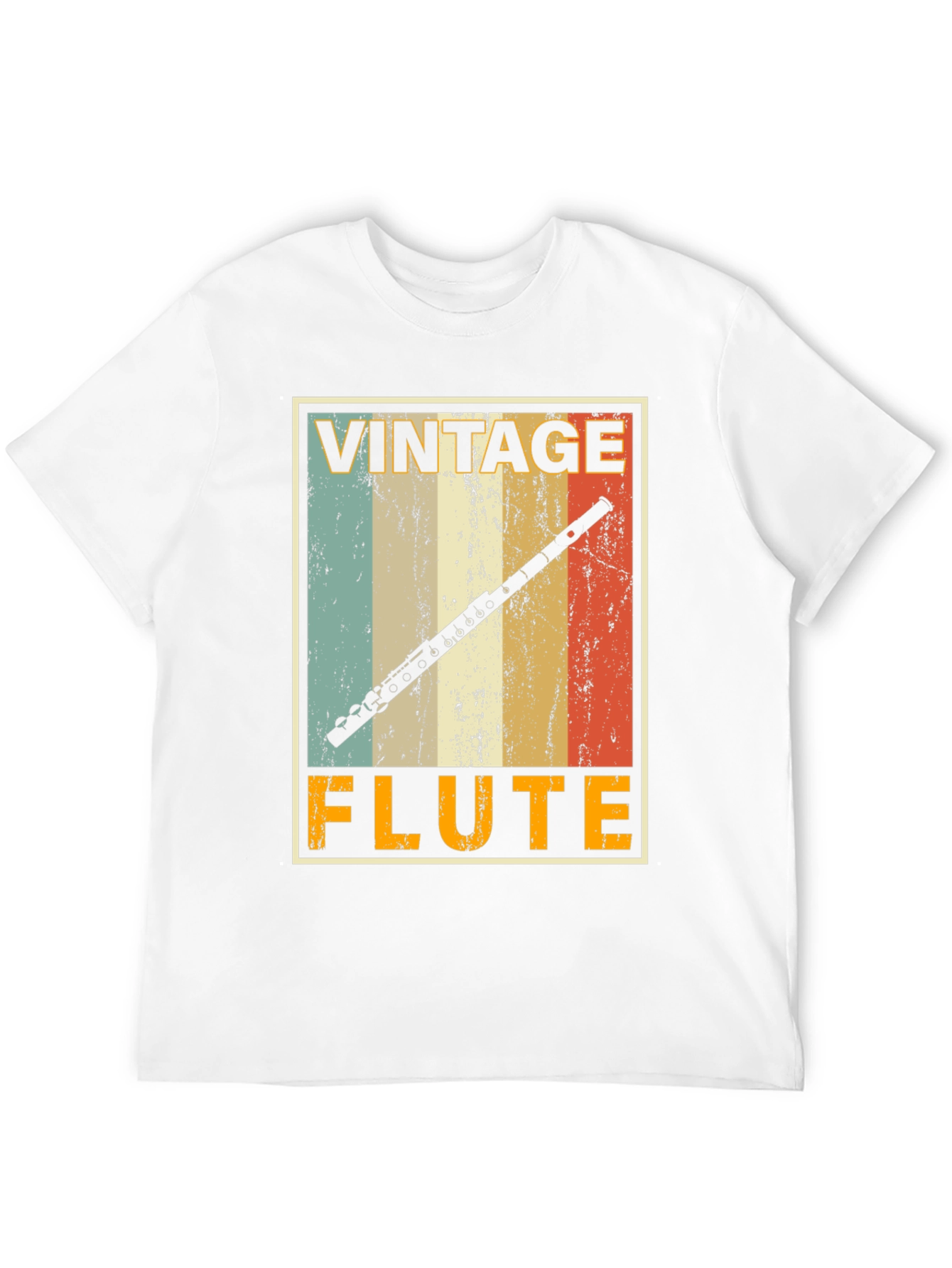 Black Vintage Flute T-Shirt - Musician's Retro Style Tee view 12