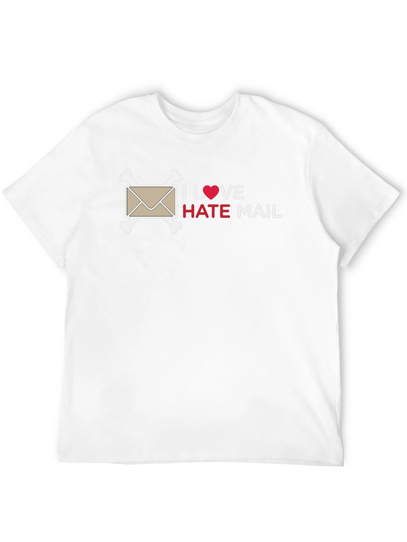 Black I Love Hate Mail T-Shirt - Funny Sarcastic Design view 12