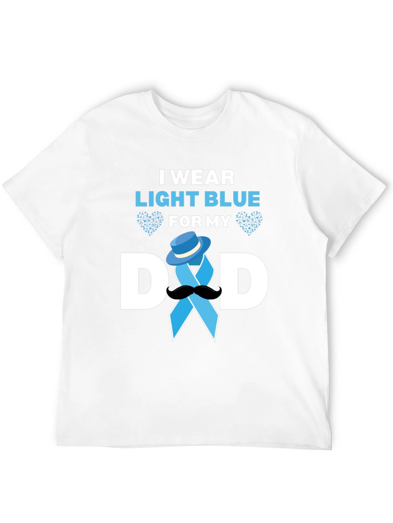 Black Light Blue Dad Support T-Shirt view 12