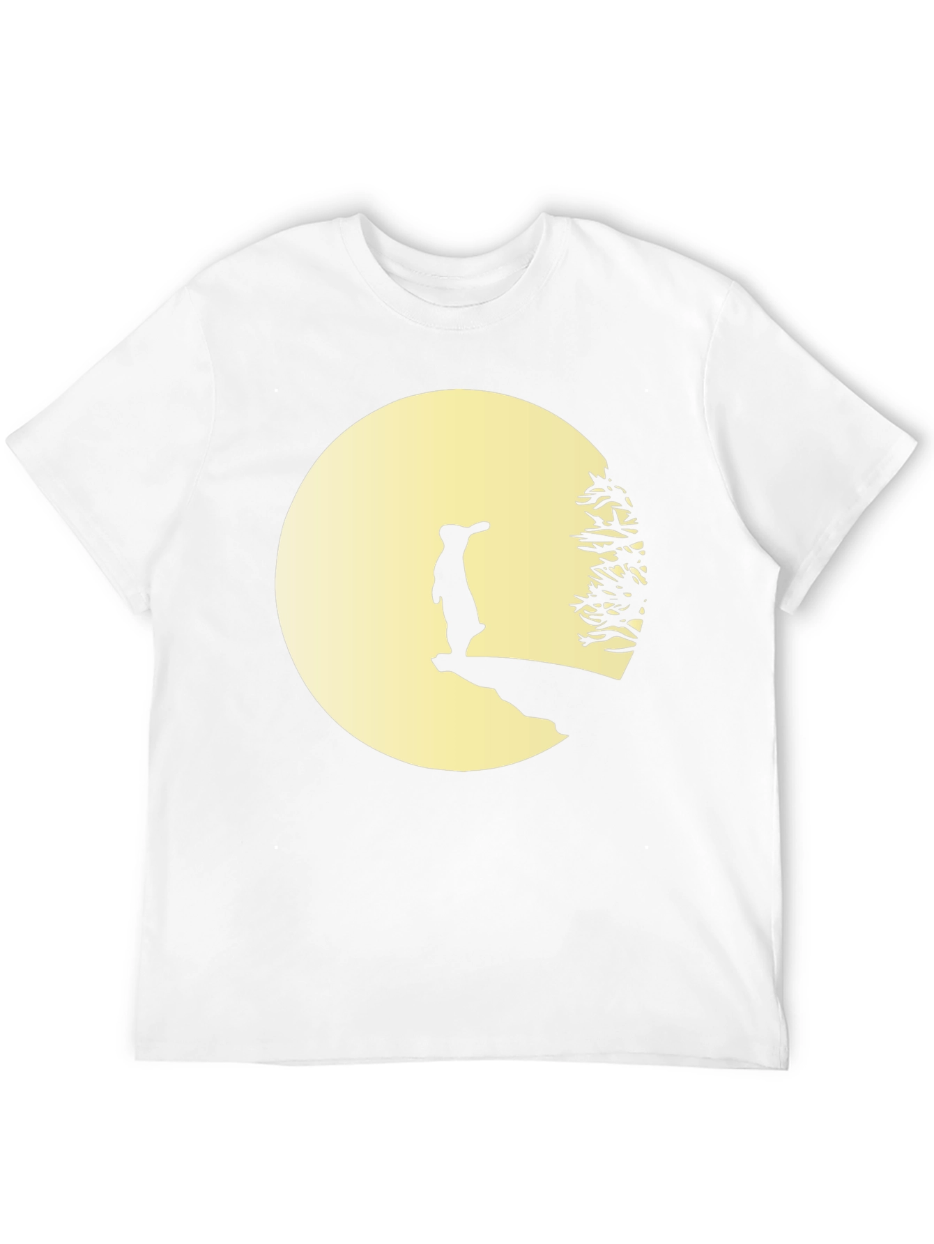 Black Silhouette Rabbit on Moon T-Shirt view 12