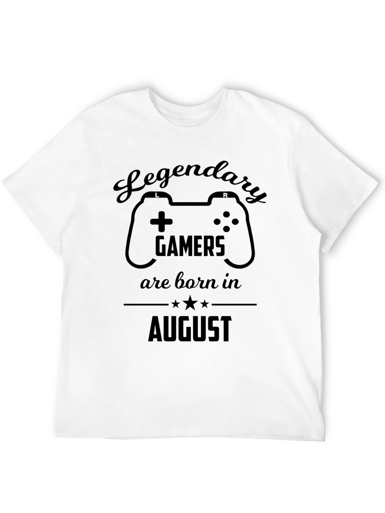 Black Legendary Gamers August Birthday T-Shirt view 12