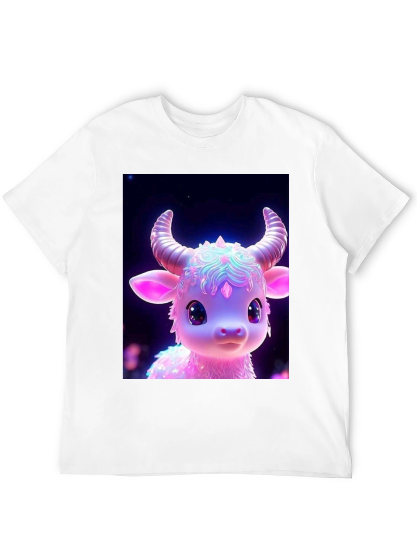 Black Cute Cartoon Cow Graphic Tee - Black view 12