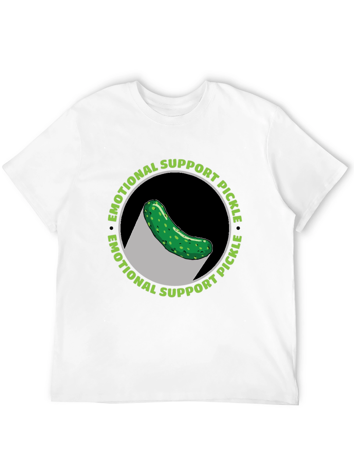 Black Emotional Support Pickle T-Shirt - Funny Graphic Tee view 12