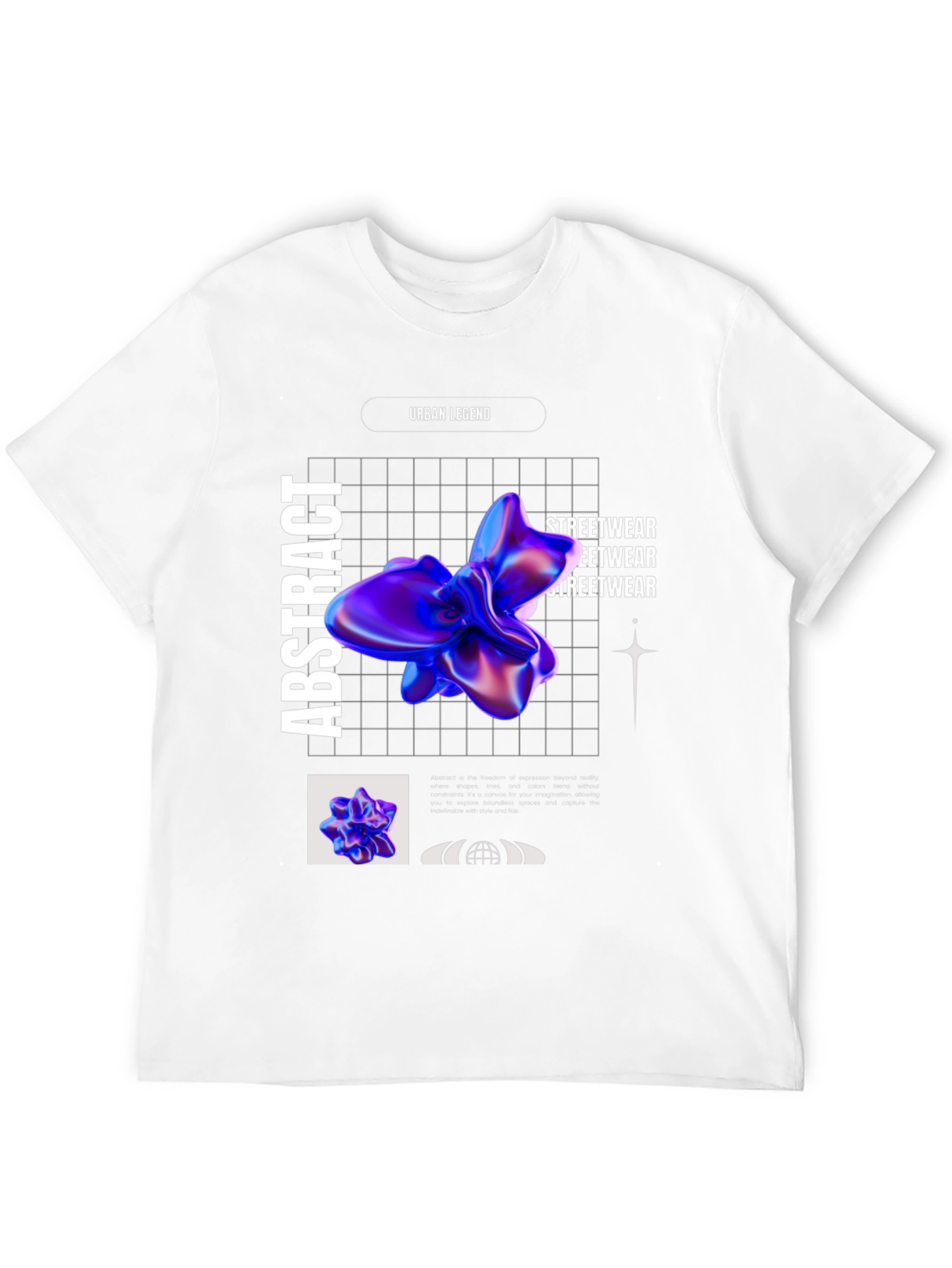 Black Abstract Graphic Print T-Shirt view 12