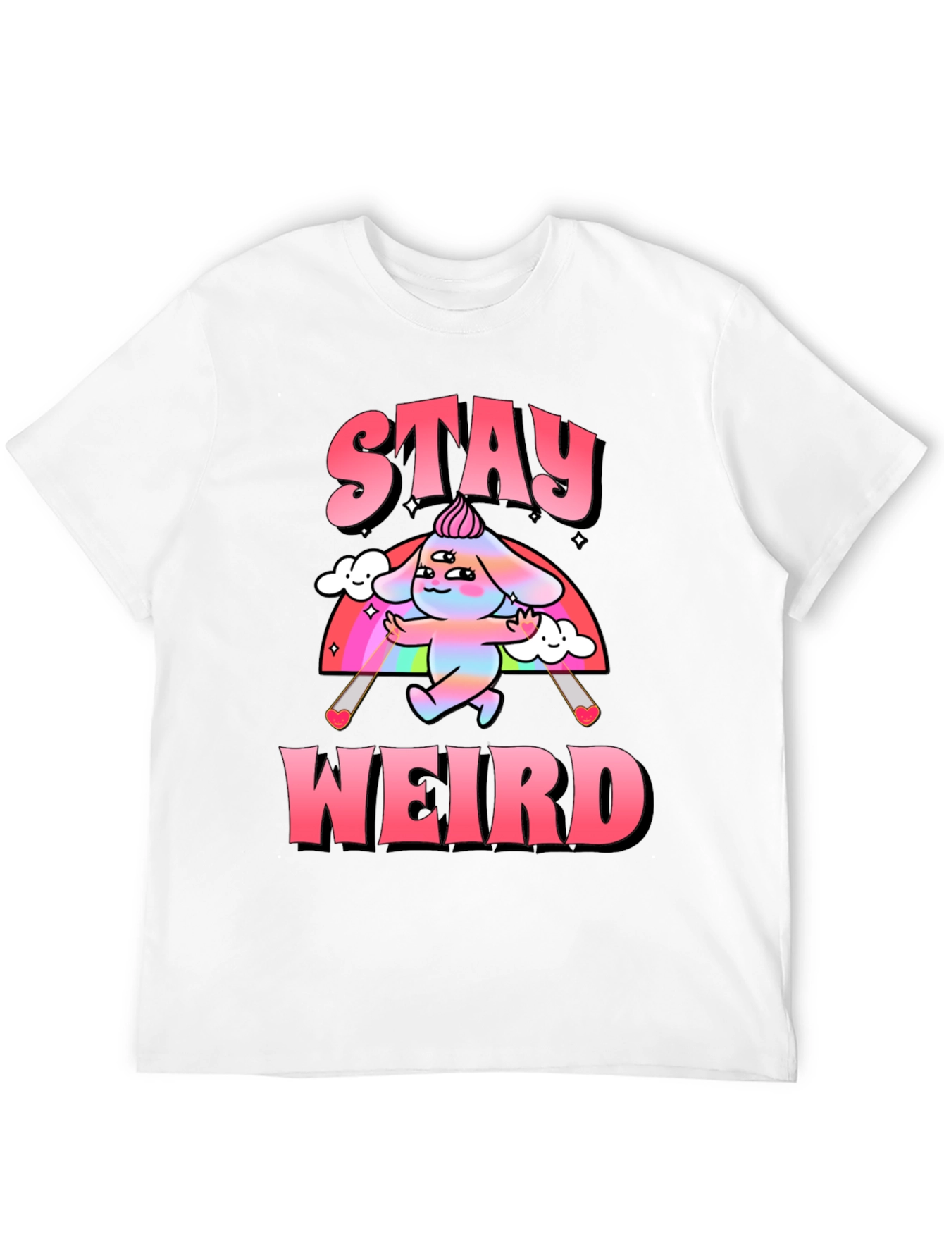 Black Stay Weird Graphic Tee - Black Cotton Blend Shirt view 12