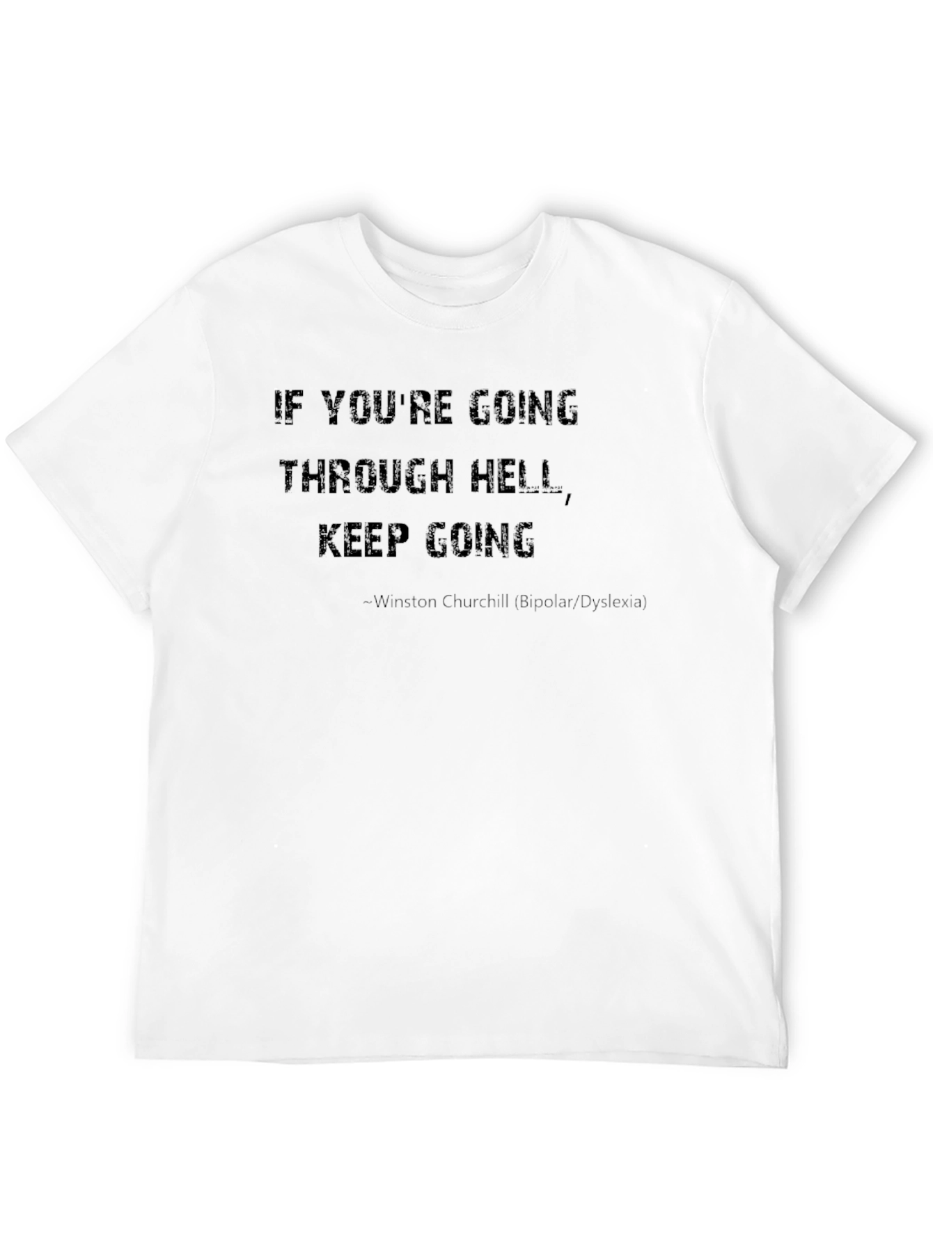 Black Motivational Winston Churchill Quote T-Shirt view 12