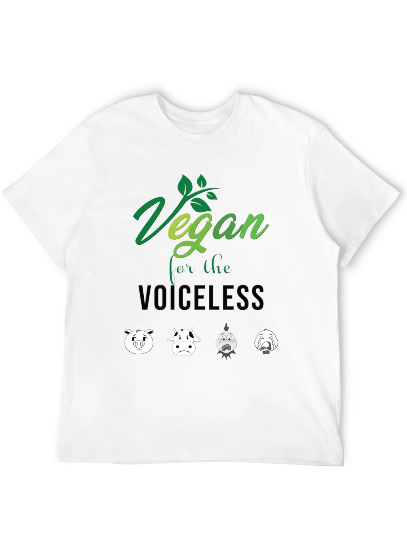 Black Vegan For the Voiceless T-Shirt - Animal Rights Tee view 12