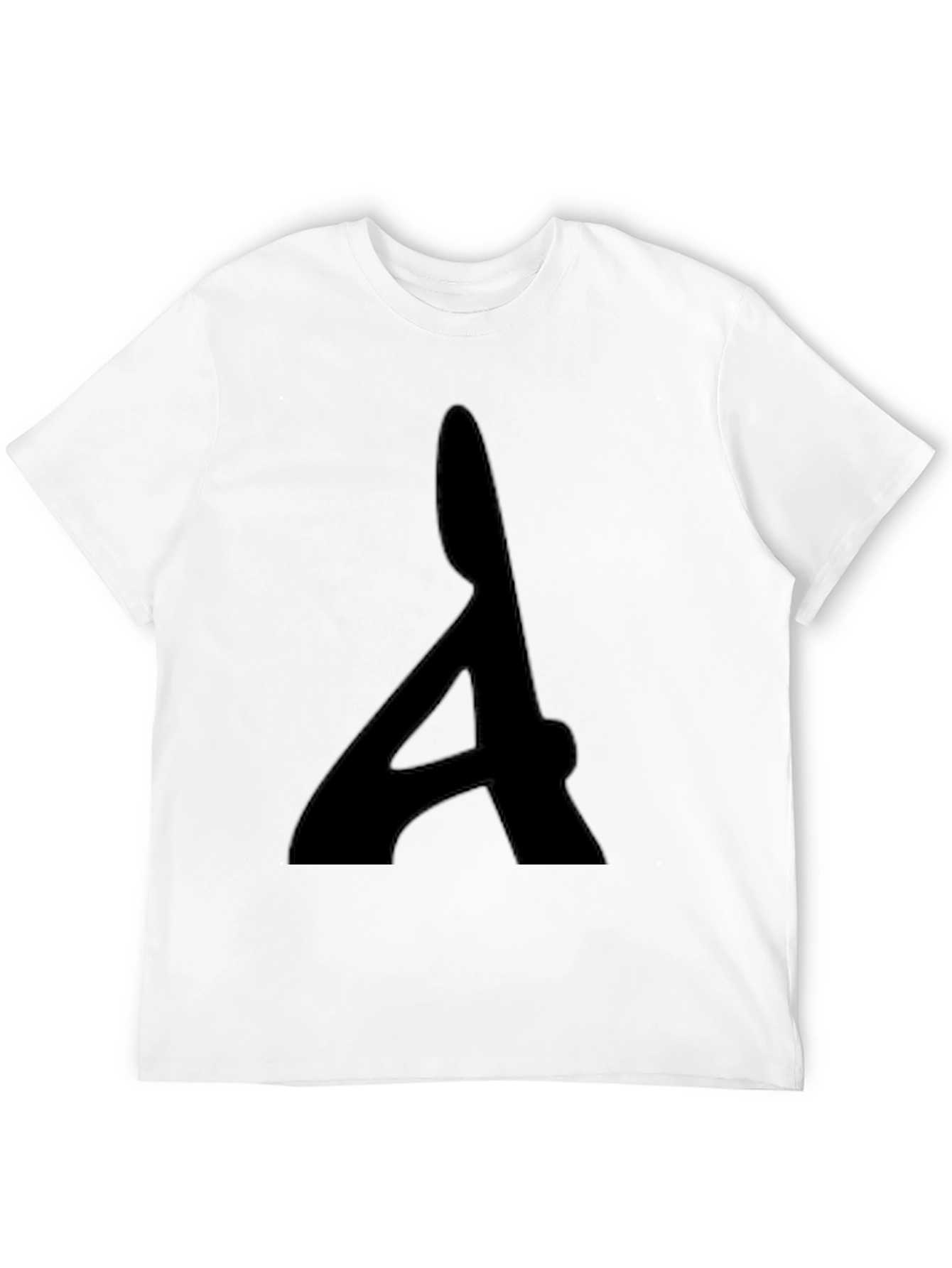 Black Men's Black T-Shirt with Bold Letter Graphic view 12