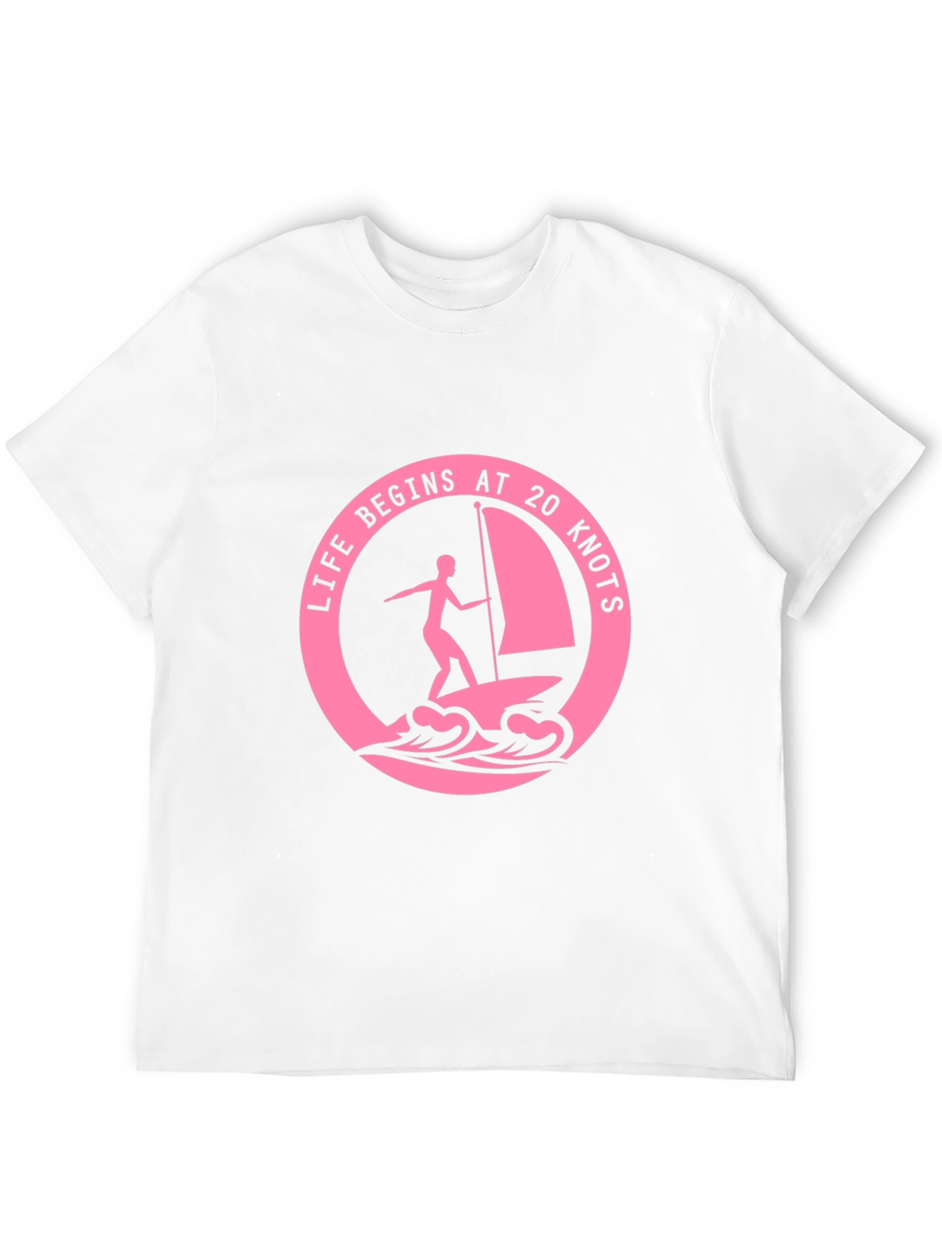 Black Life Begins at 20 Knots T-Shirt - Windsurfing Tee view 12