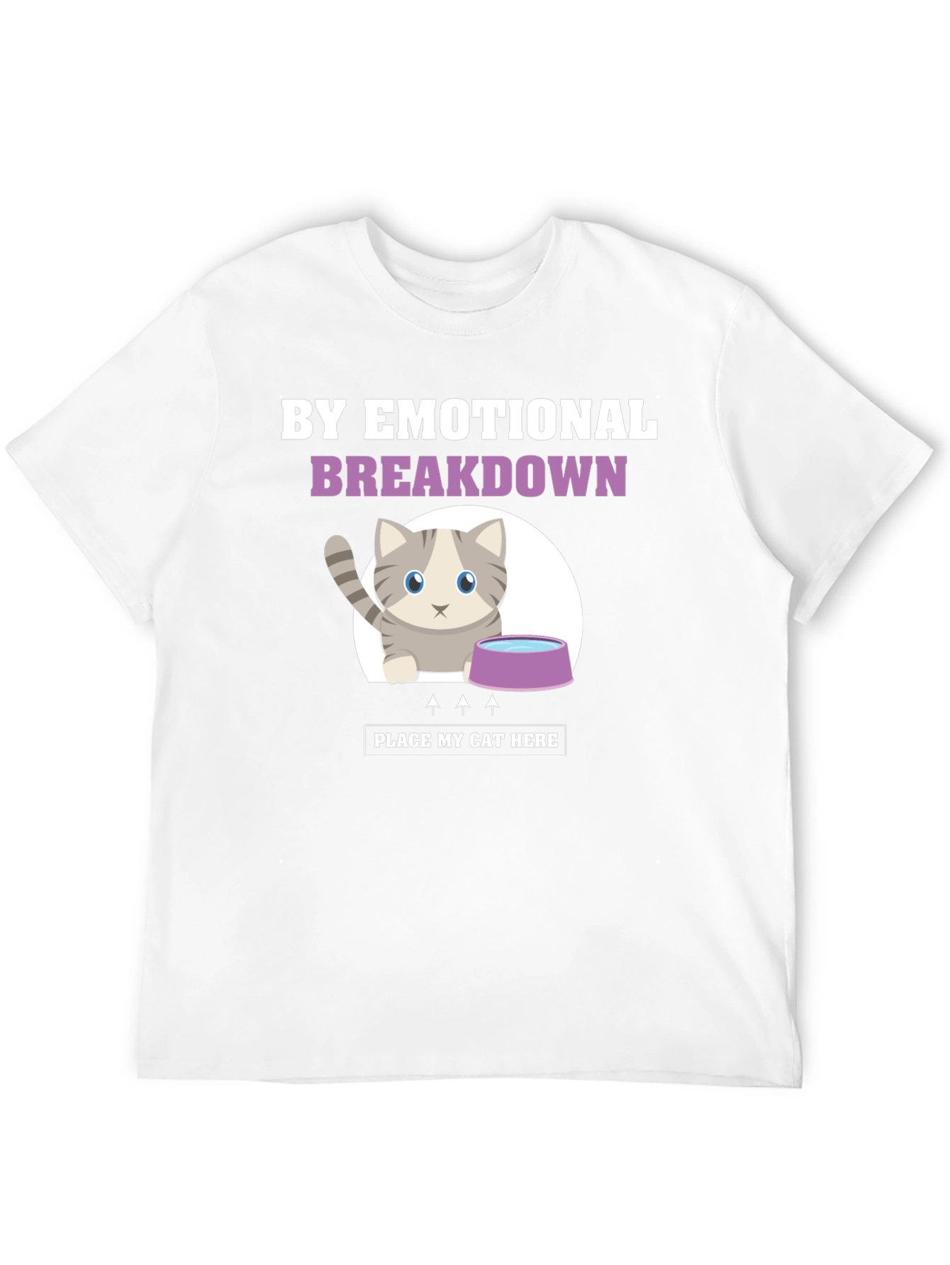 Black Emotional Breakdown Cat T-Shirt view 12