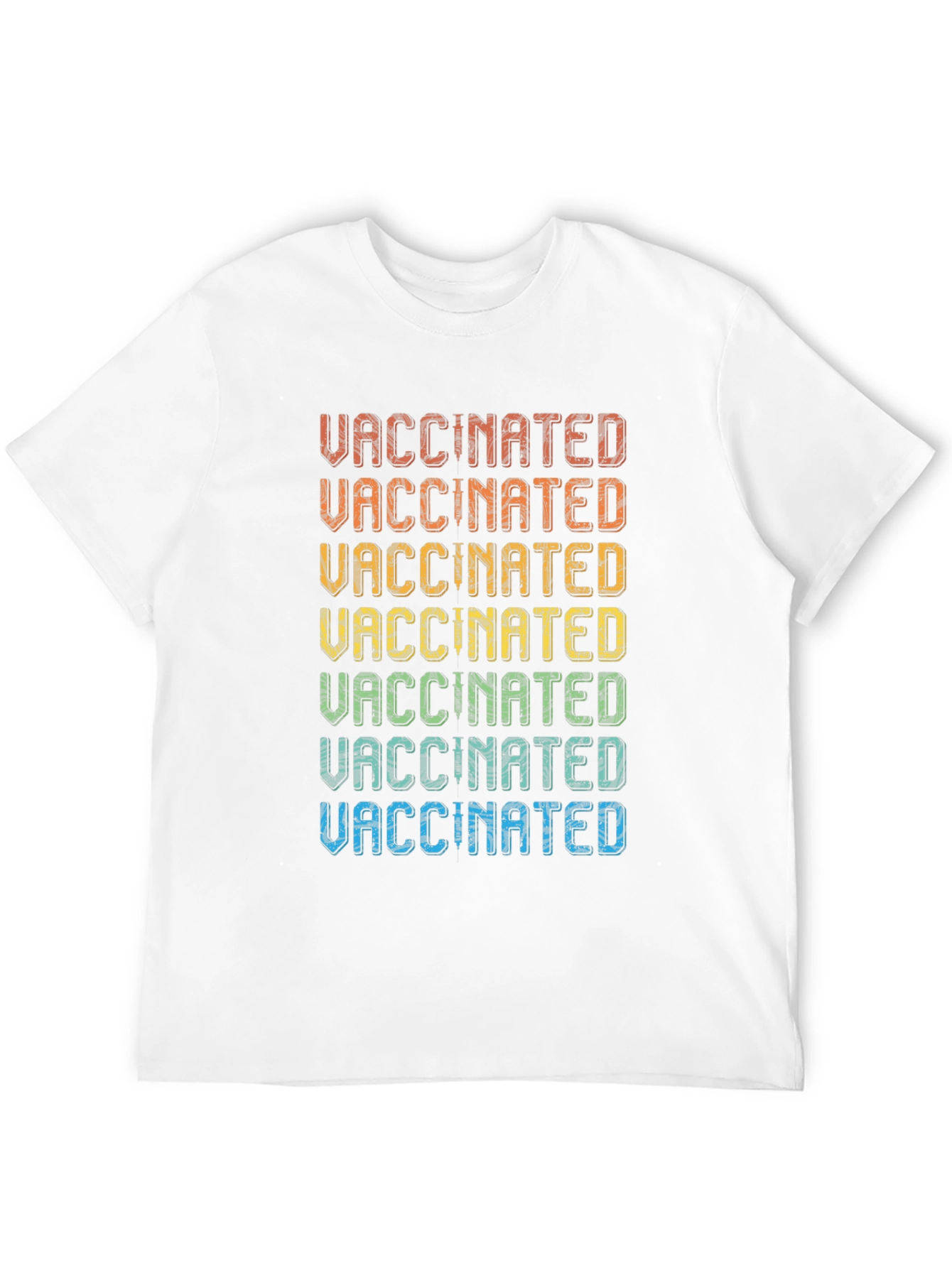 Black Vaccinated Rainbow T-Shirt - Retro Style view 12