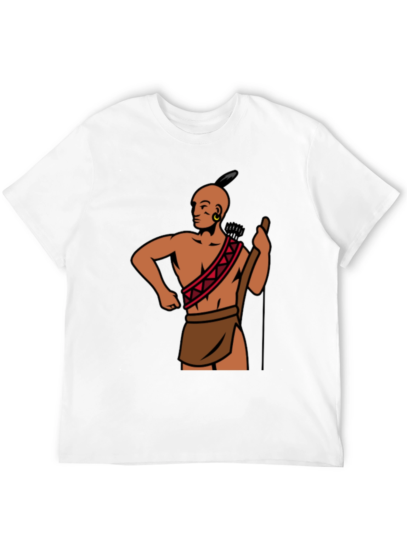 Black Native American Warrior Graphic Tee - Black view 12
