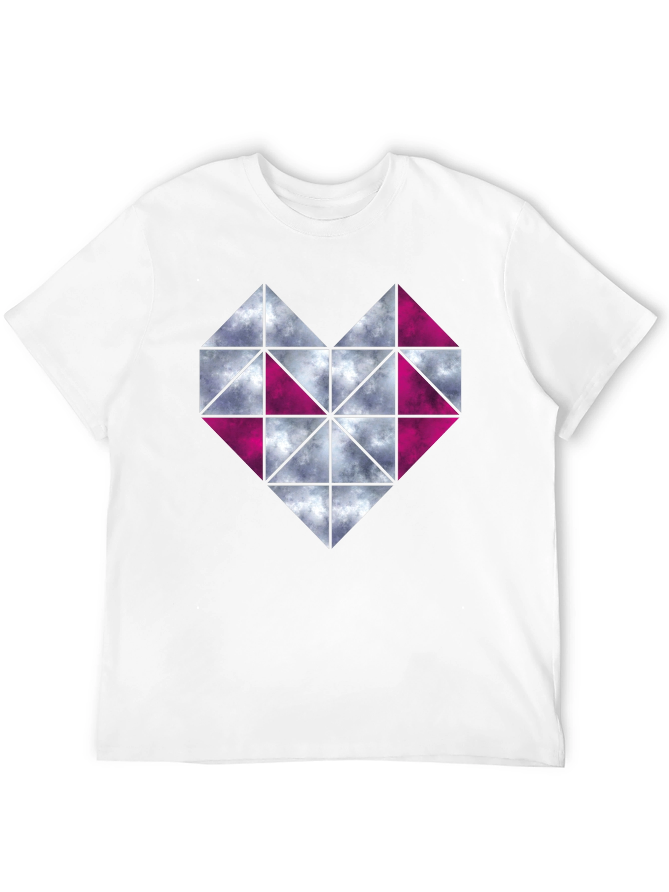 Geometric Heart Graphic Black T-Shirt - 12