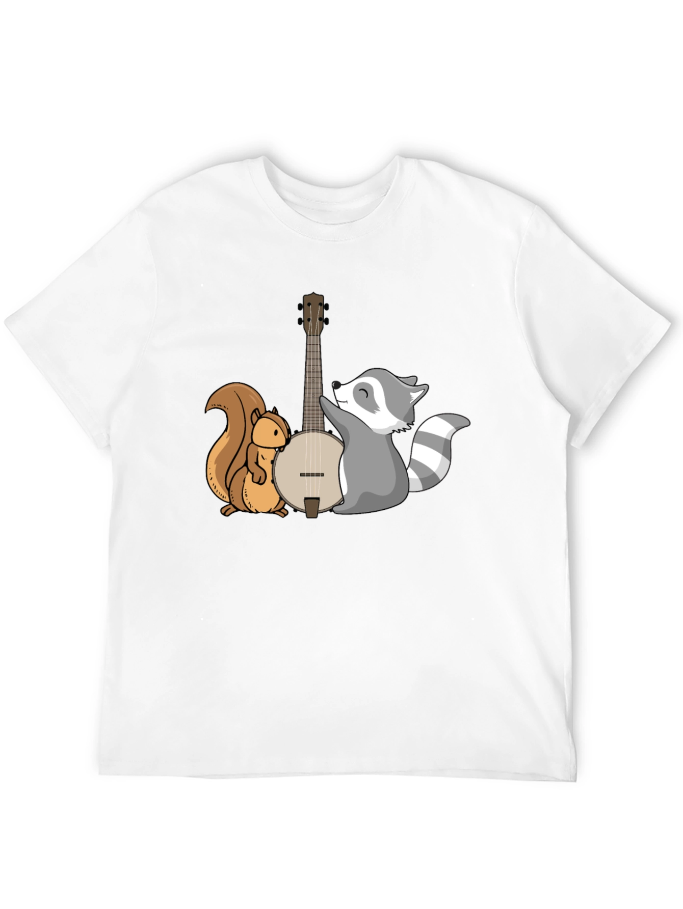 Black Squirrel and Raccoon Banjo Graphic Tee view 12