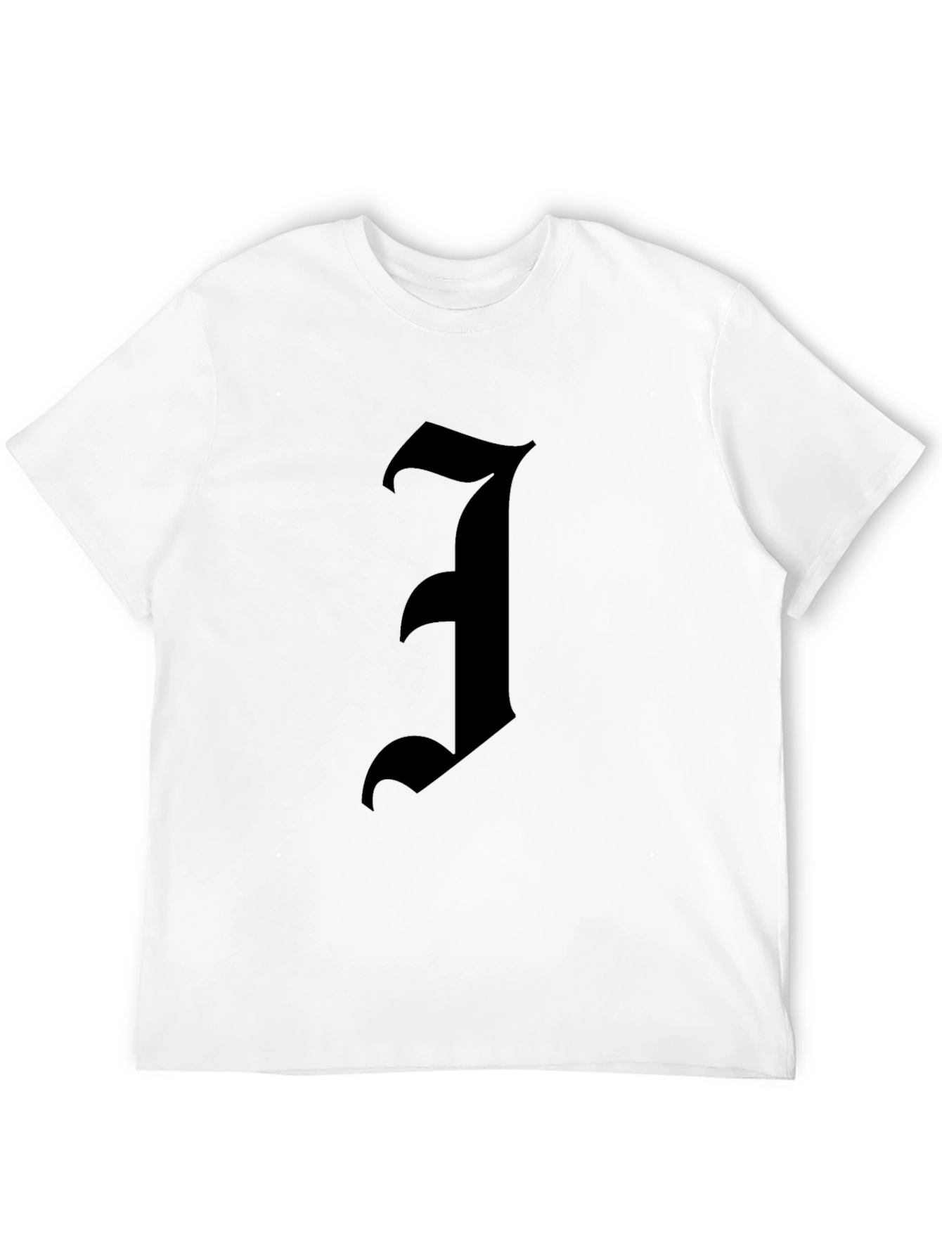 Black Gothic Initial T-Shirt - Bold Statement Tee view 12
