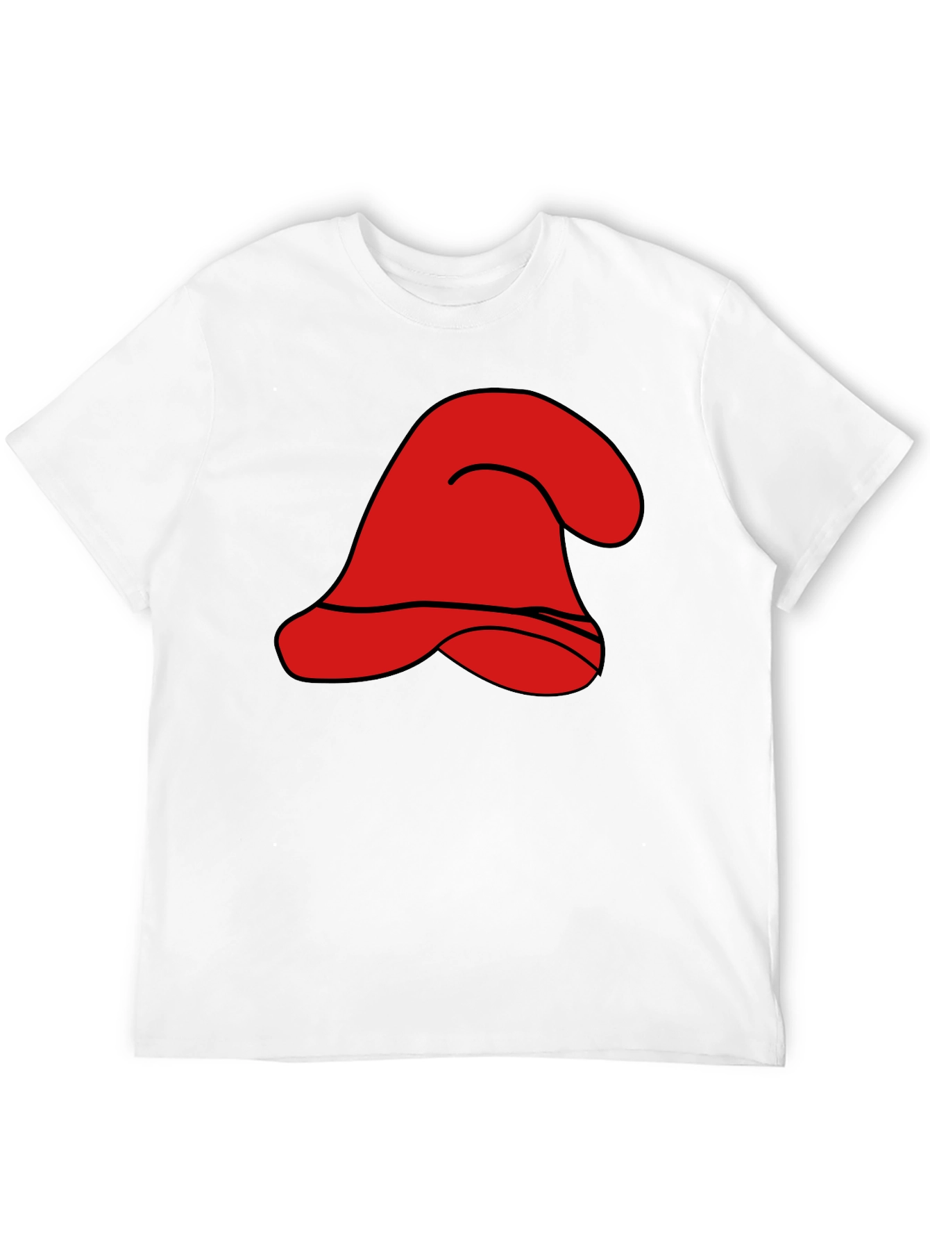 Black Red Cartoon Hat Graphic Black T-Shirt view 12