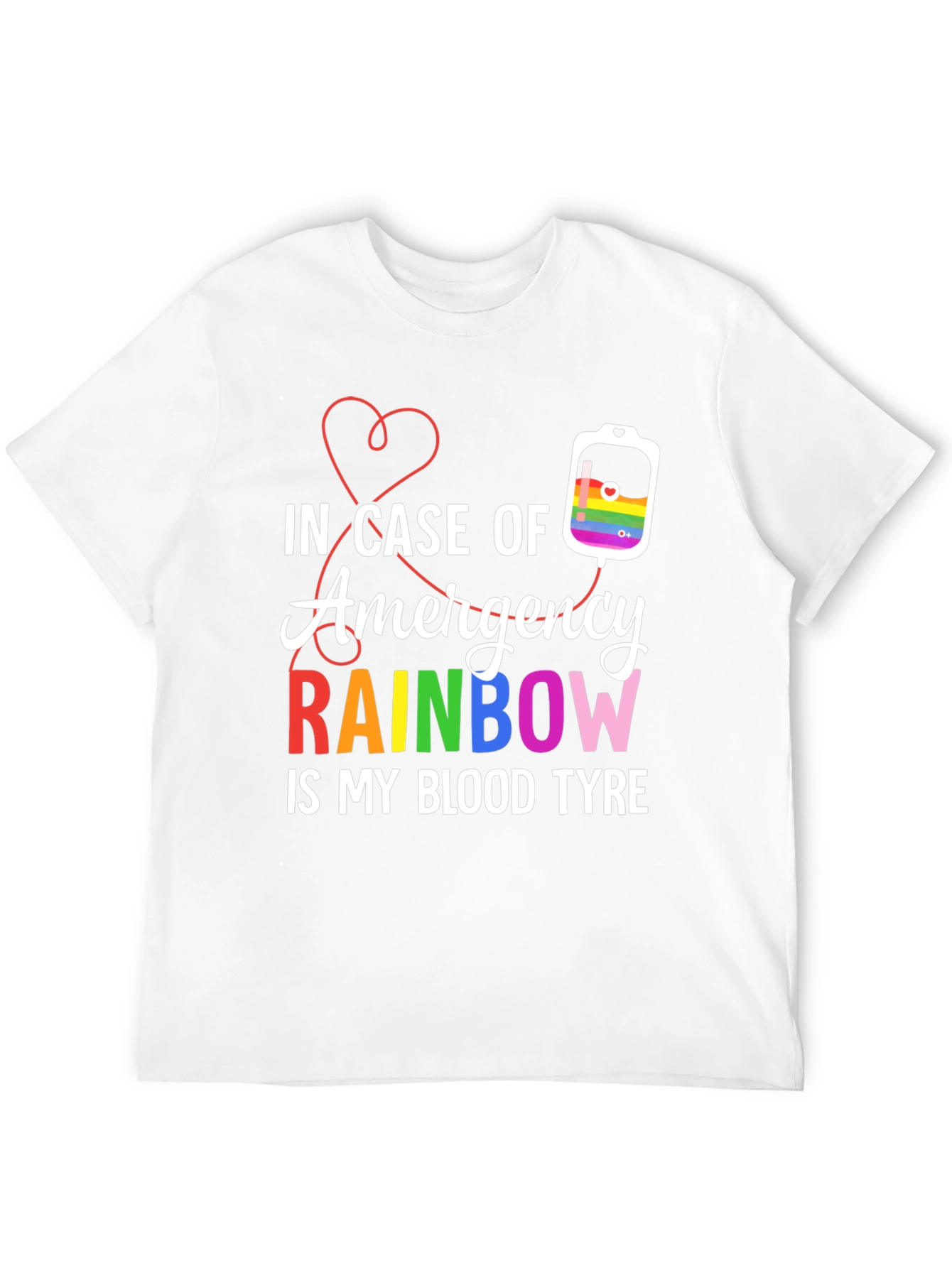 Black Rainbow Blood Type Graphic Tee view 12