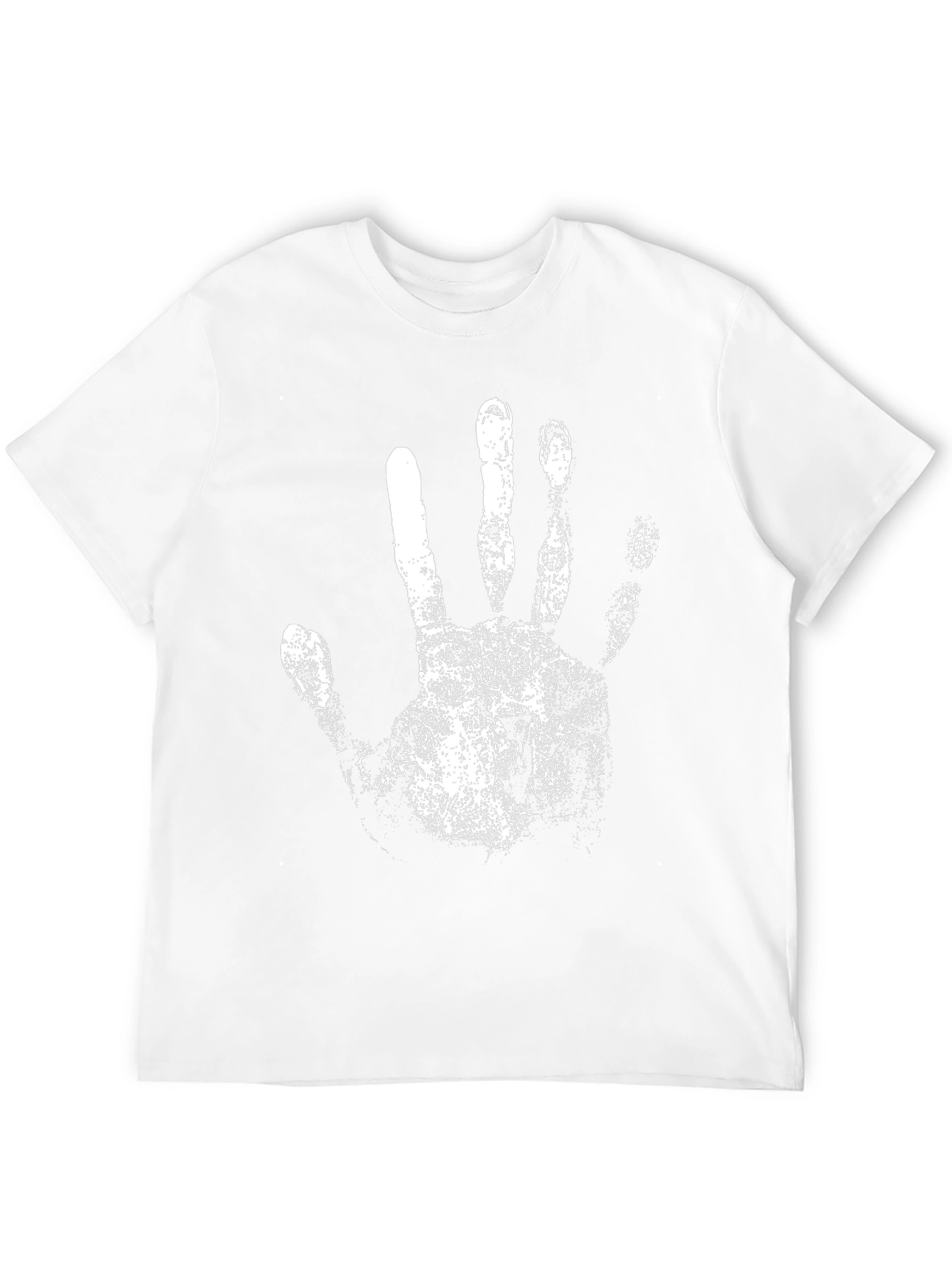 Black Black T-Shirt with White Handprint Design view 12