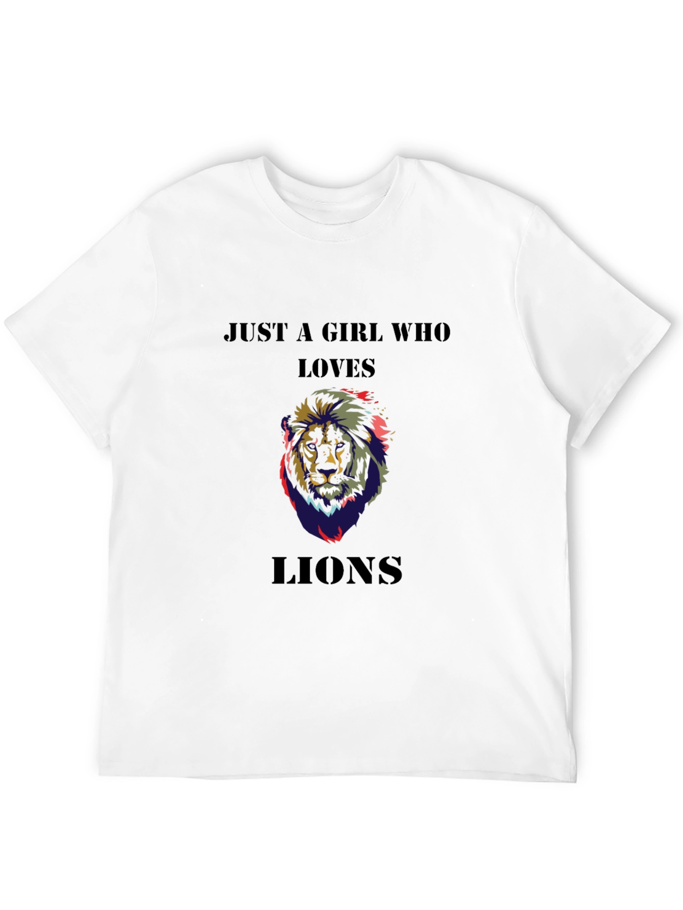 Black Just A Girl Who Loves Lions T-Shirt - Black view 12