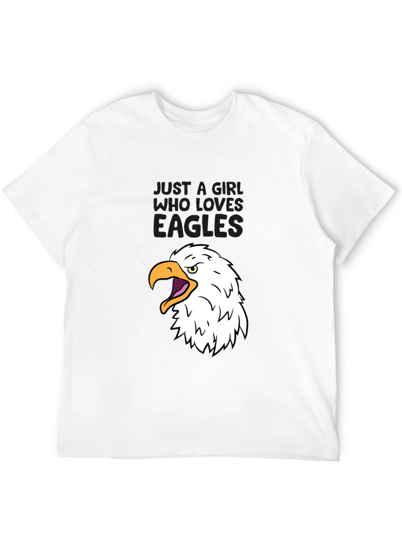 Black Just a Girl Who Loves Eagles T-Shirt view 12