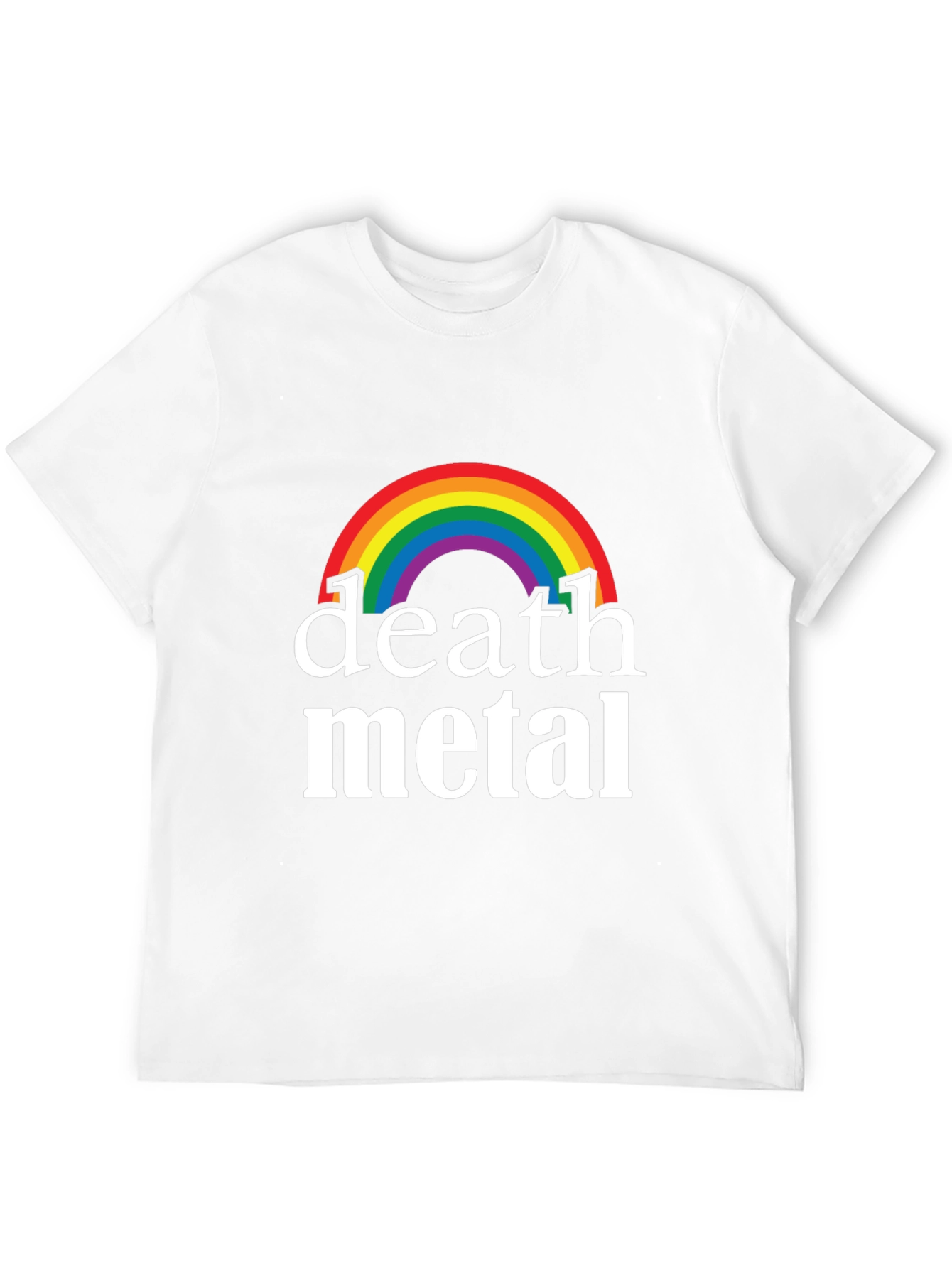 Black Rainbow Death Metal Graphic T-Shirt - Black Cotton Tee view 12