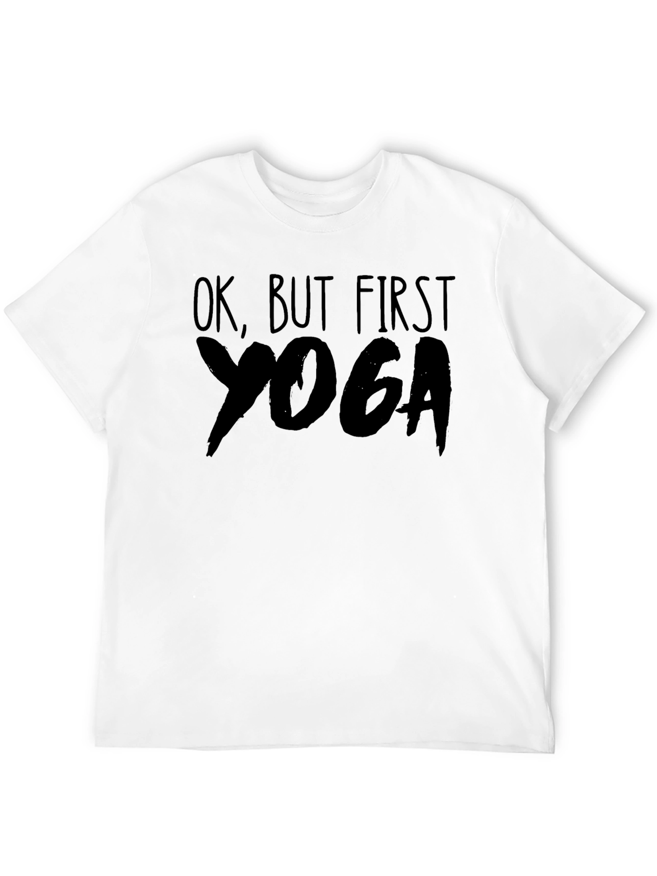 Black Ok, But First Yoga T-Shirt view 12