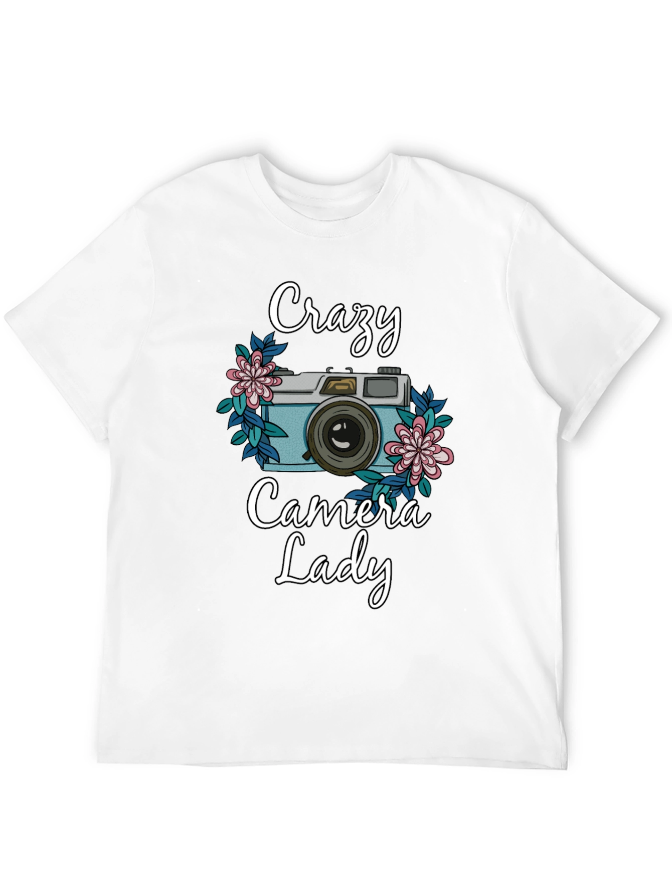 Black Crazy Camera Lady T-Shirt - Photography Lover Tee view 12
