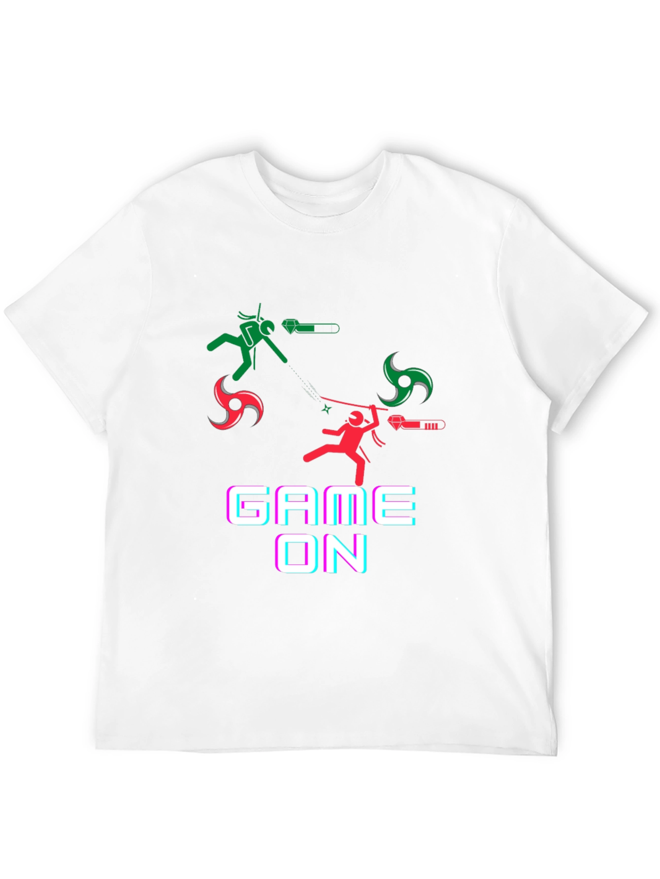 Black Game On Black T-Shirt - Ninja Stick Figure Design view 12