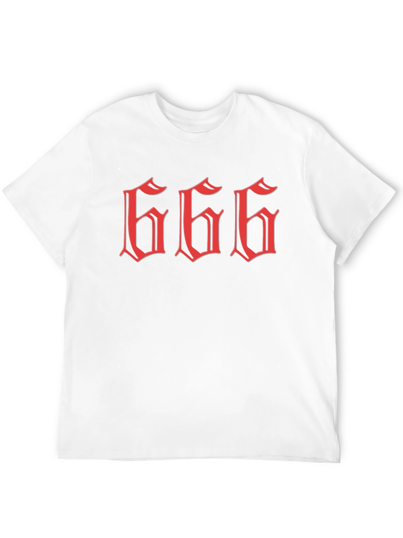 Black Men's Graphic Tee - Red "666" Design view 12