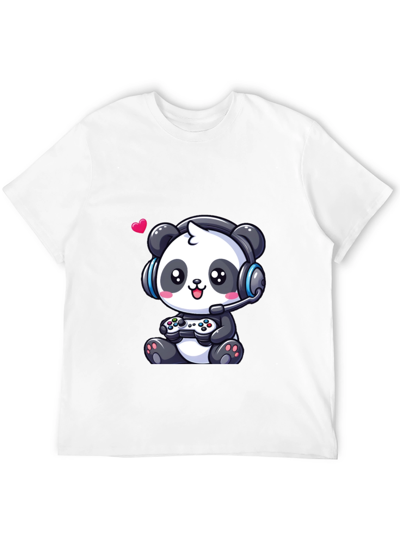 Black Gamer Panda T-Shirt - Cute Gaming Design view 12