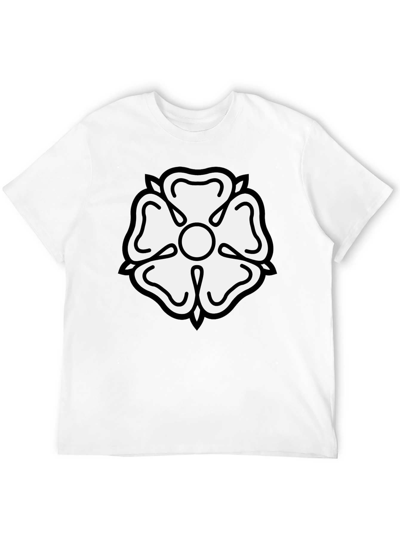 Black Black T-Shirt with White Tudor Rose Emblem view 12