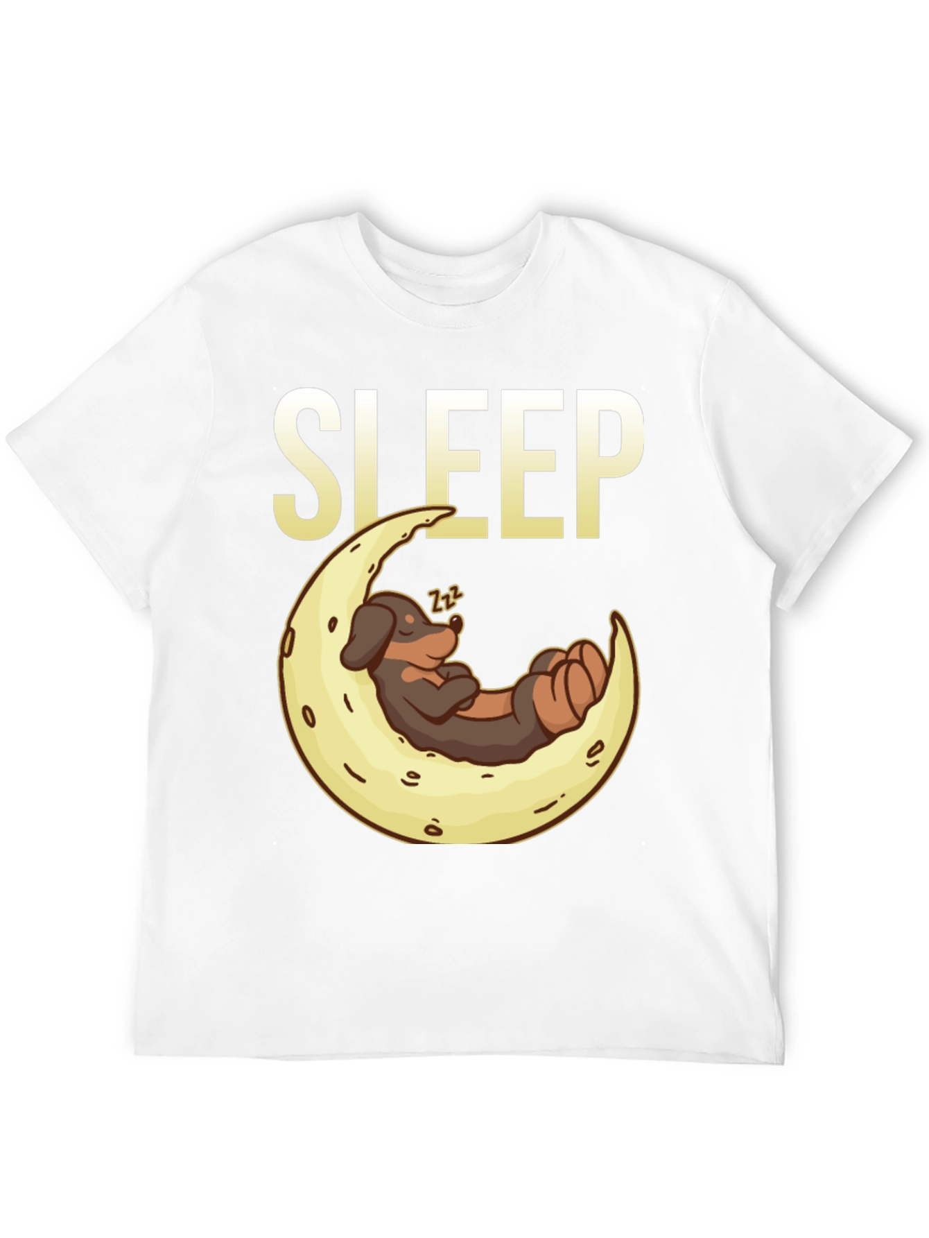 Sleepy Dog on Moon Graphic Tee - Black - 12