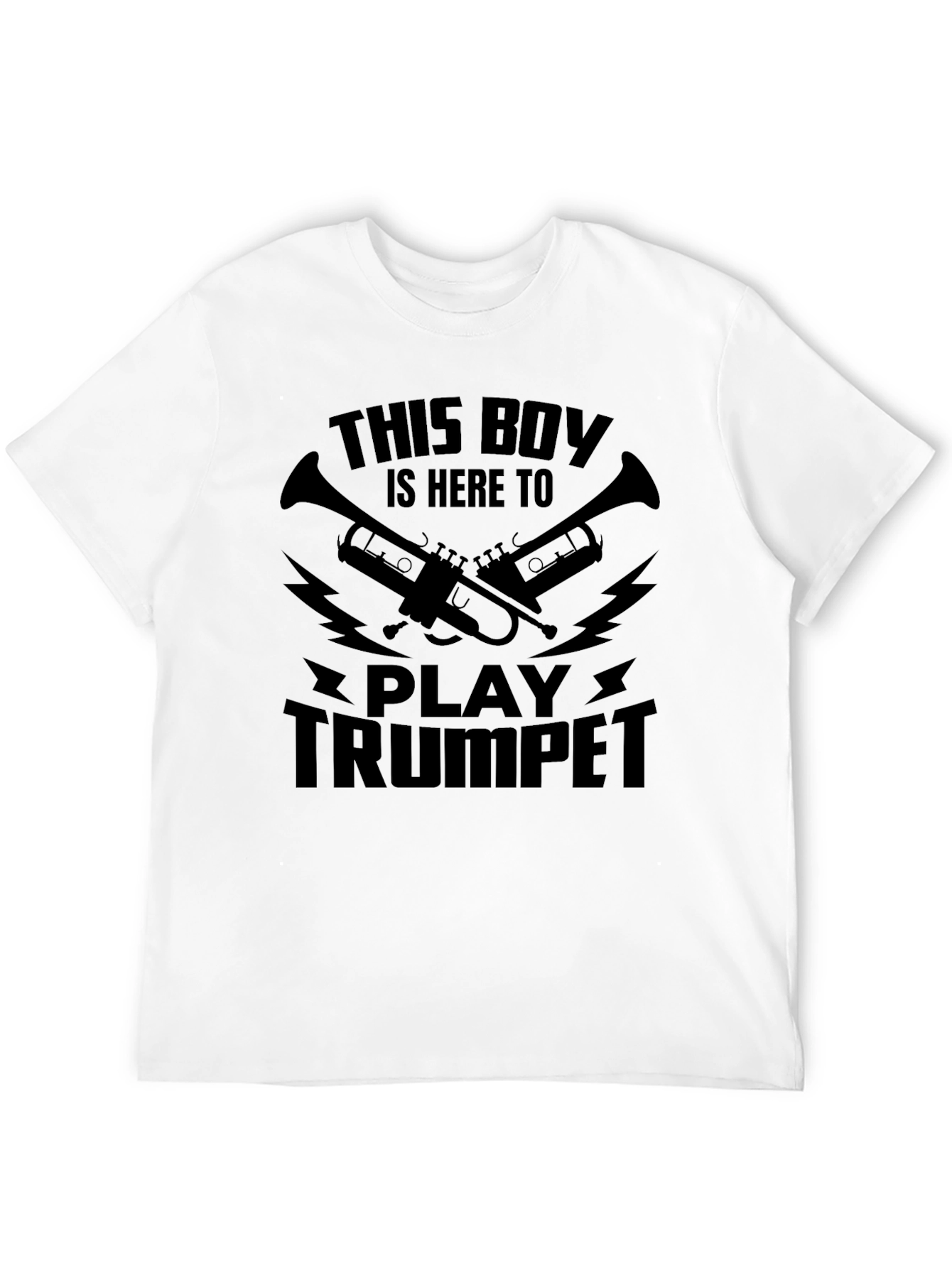 Black This Boy Plays Trumpet Graphic T-Shirt view 12