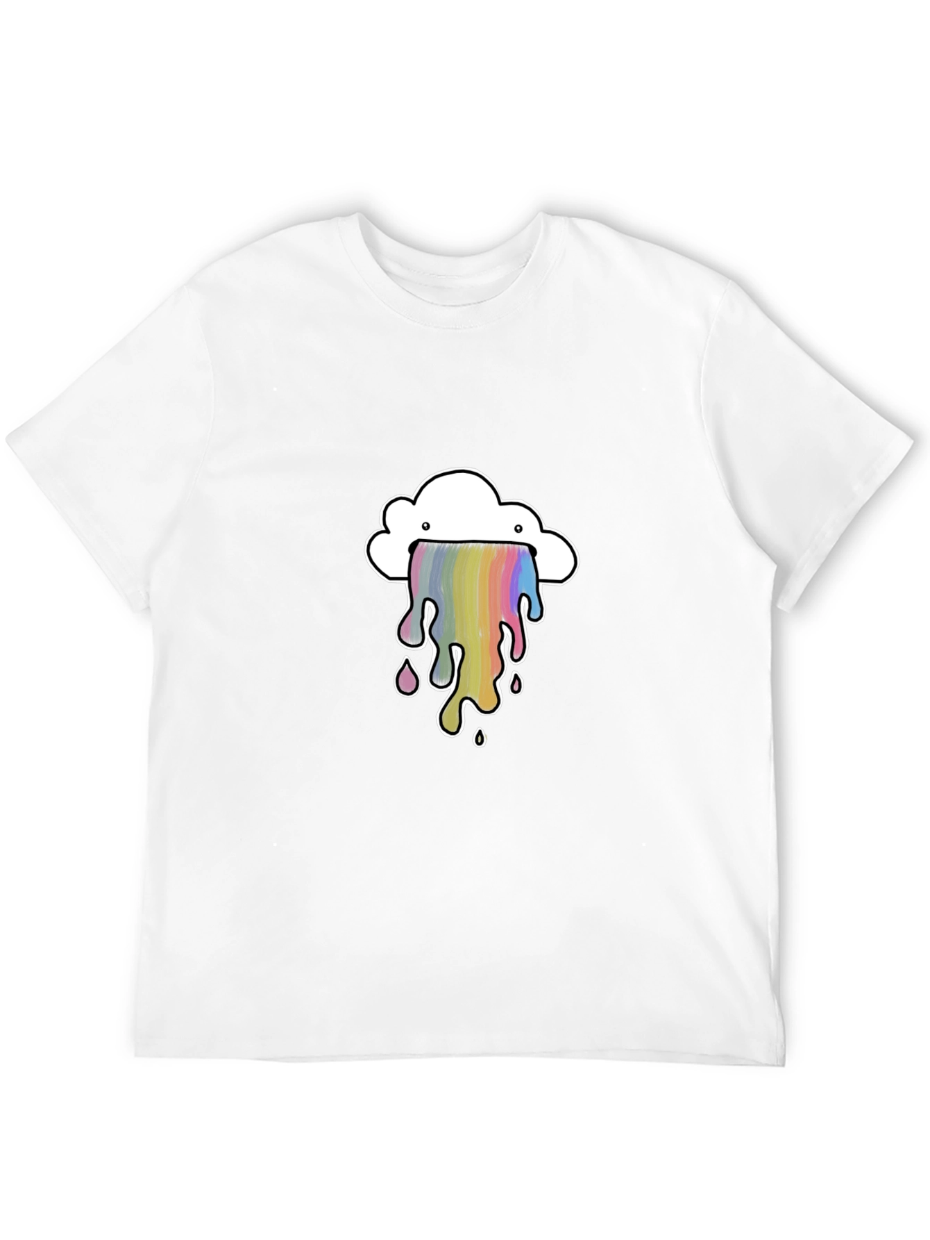 Black Cloud Rainbow Graphic Black T-Shirt view 12