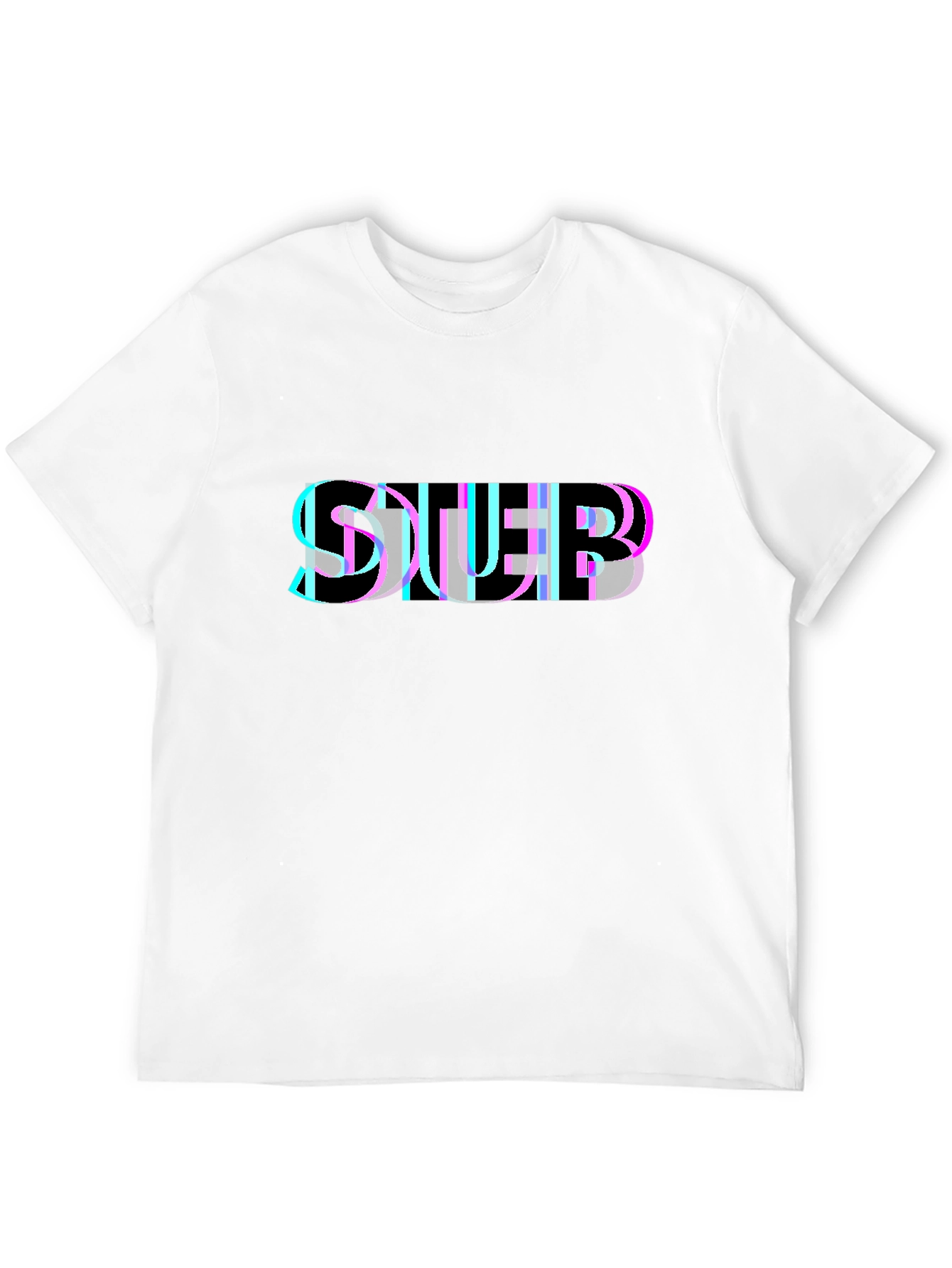 Black Abstract Glitch Graphic Black T-Shirt view 12