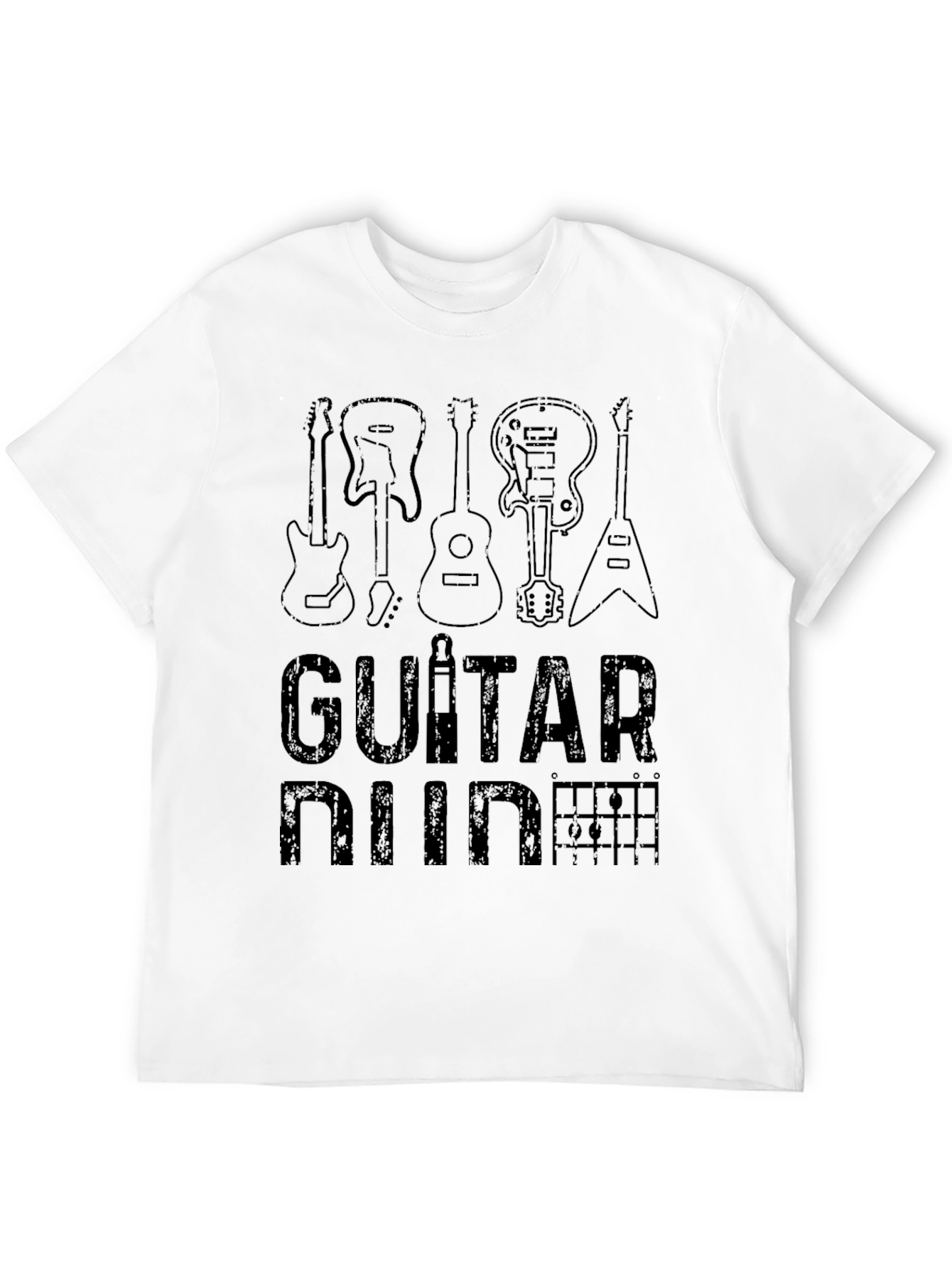 Black Guitar Nine Black T-Shirt - Music Lover Tee view 12