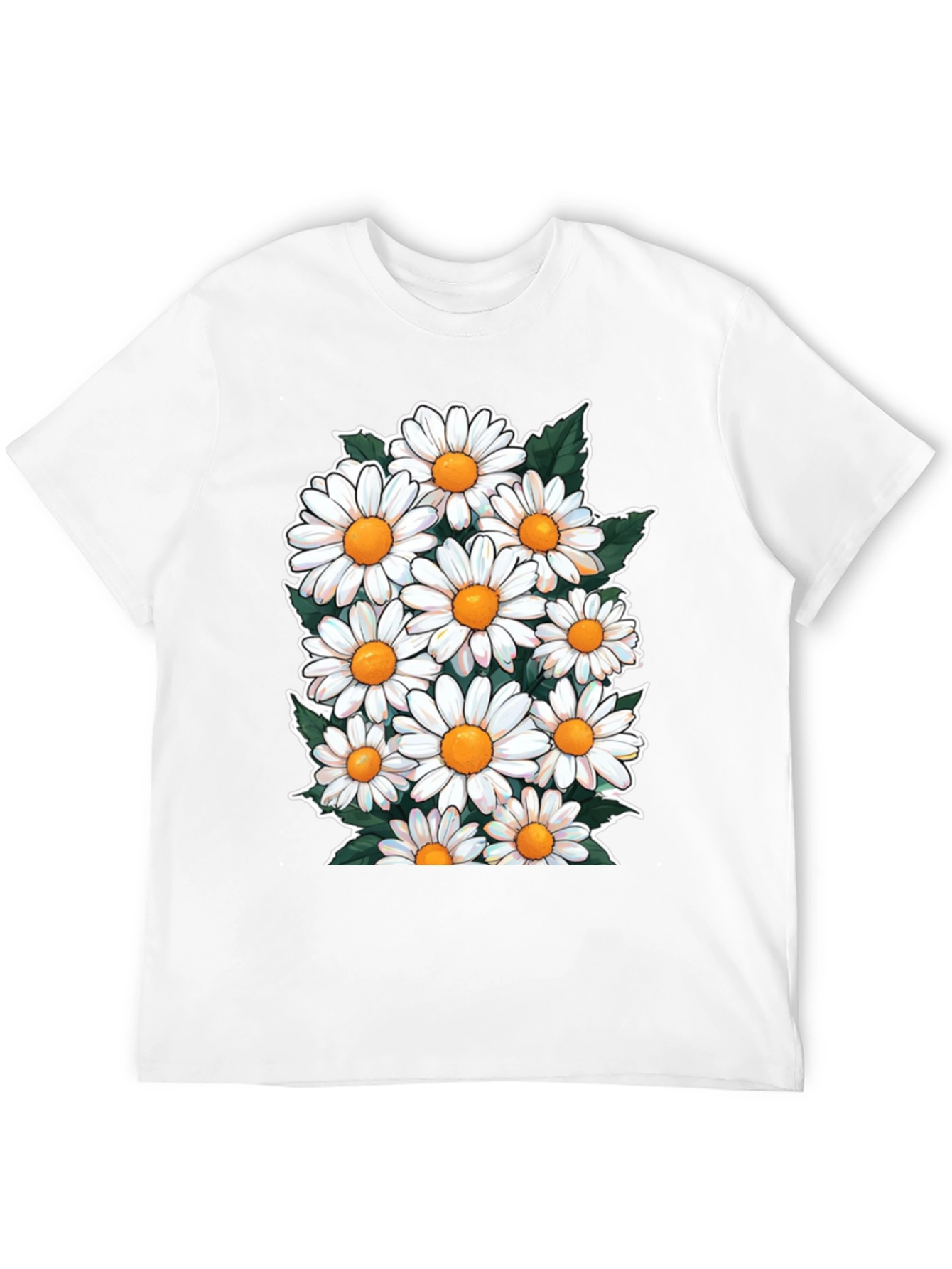 Black Daisy Flower Graphic T-Shirt - Floral Crew Neck Tee view 12