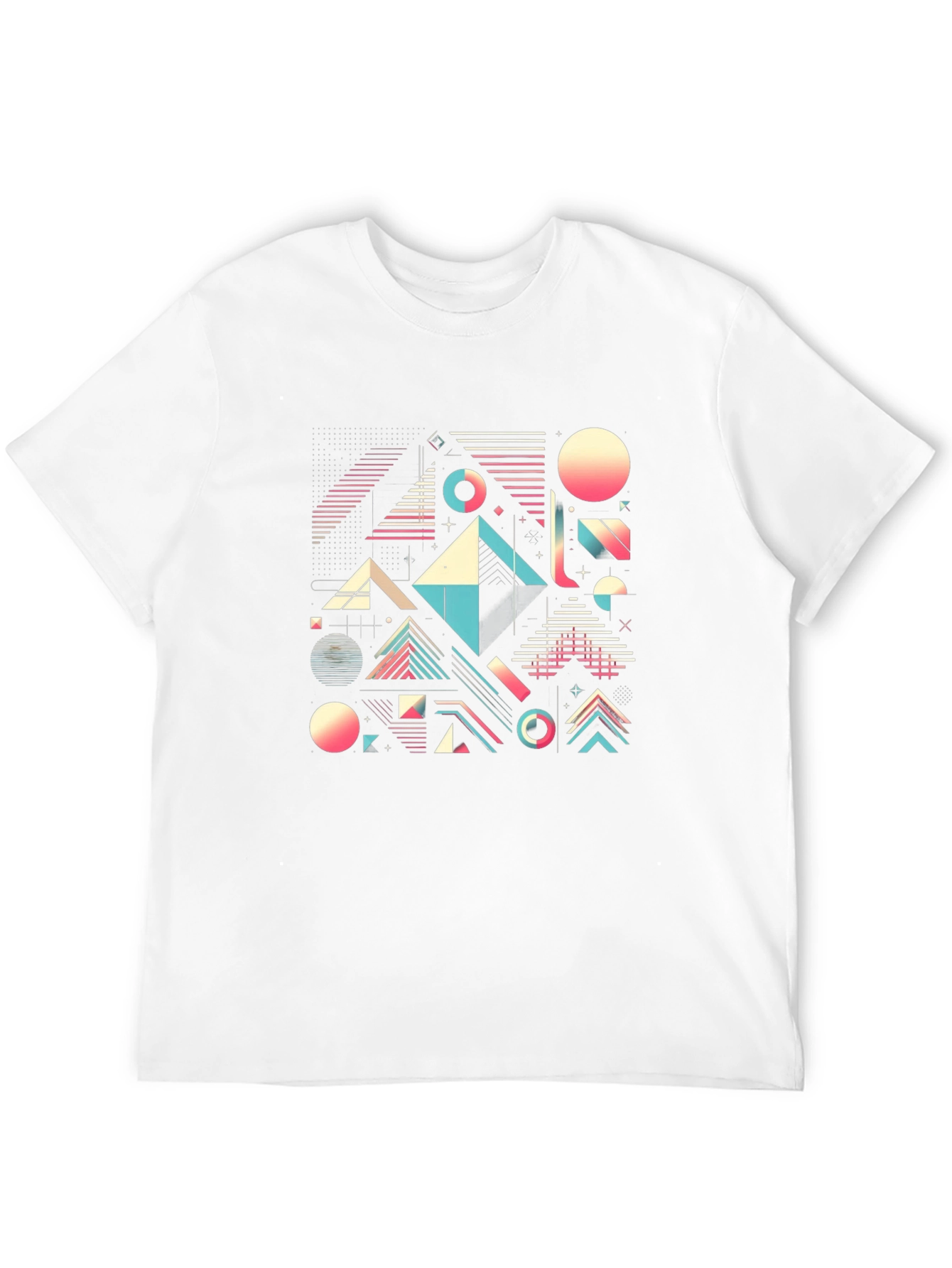 Black Geometric Retro T-Shirt - Abstract 80s Design view 12