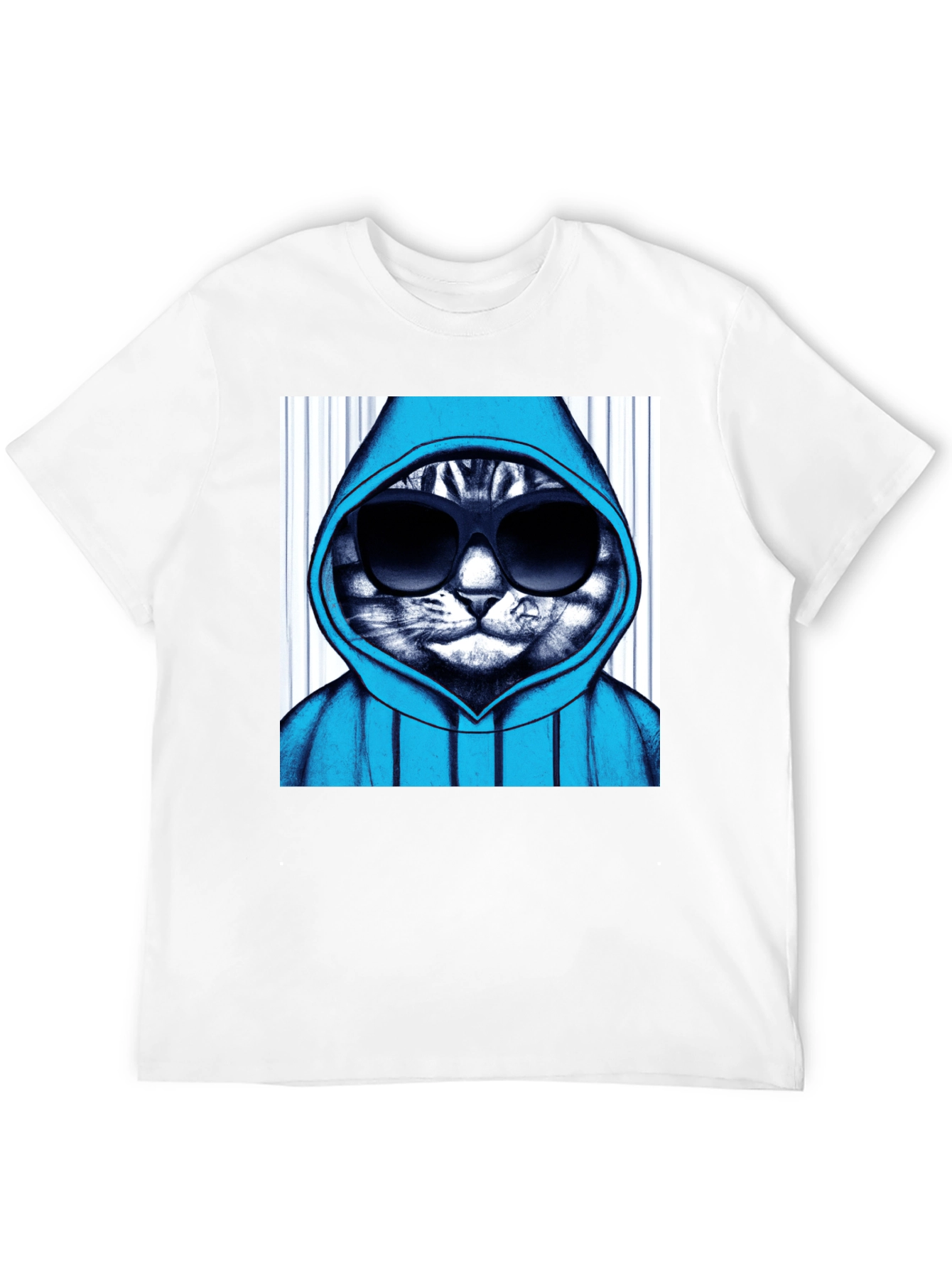 Black Cool Cat Hoodie Graphic Tee - Black view 12