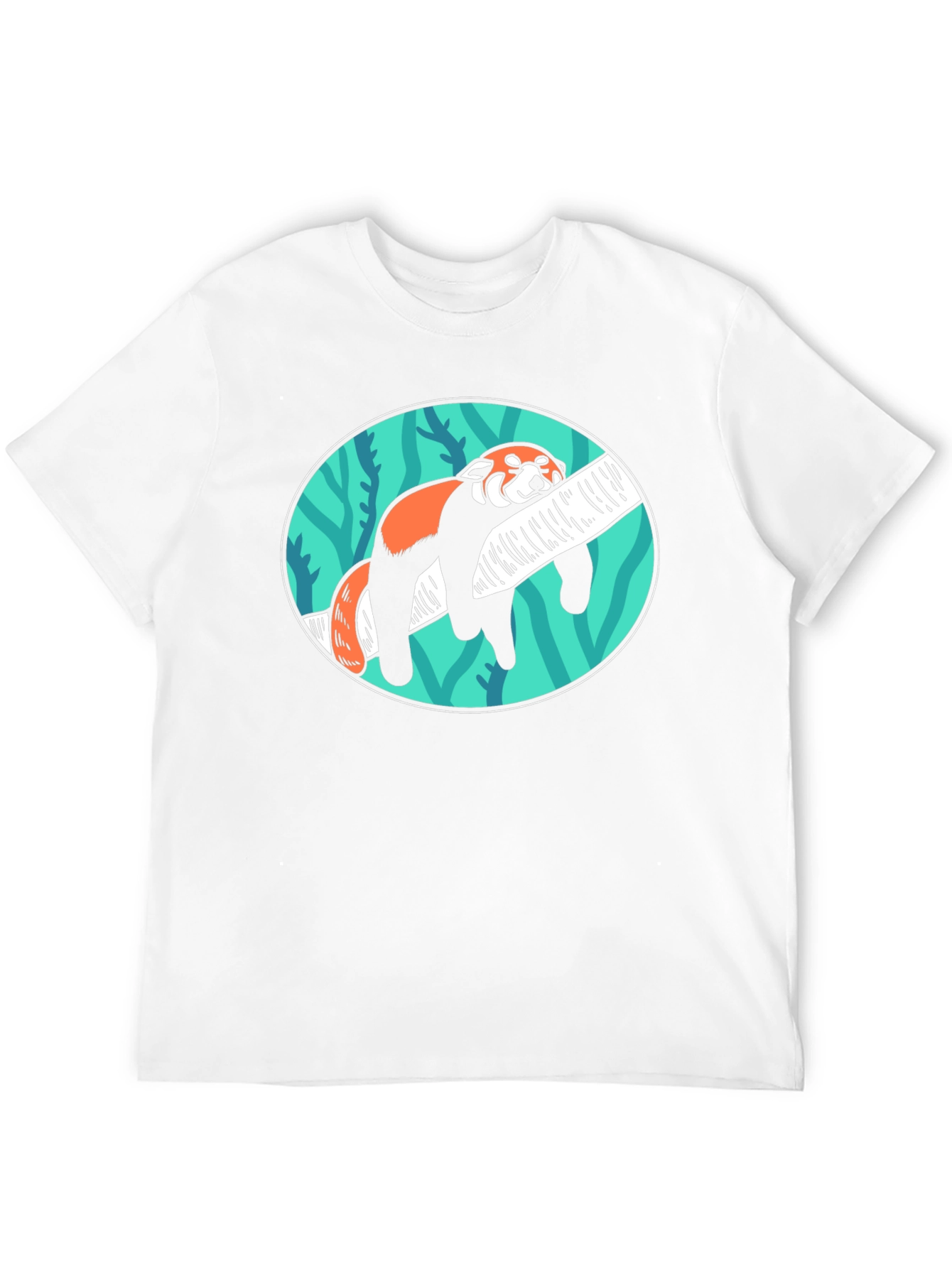 Black Red Panda Nap T-Shirt - Cute Animal Tee view 12