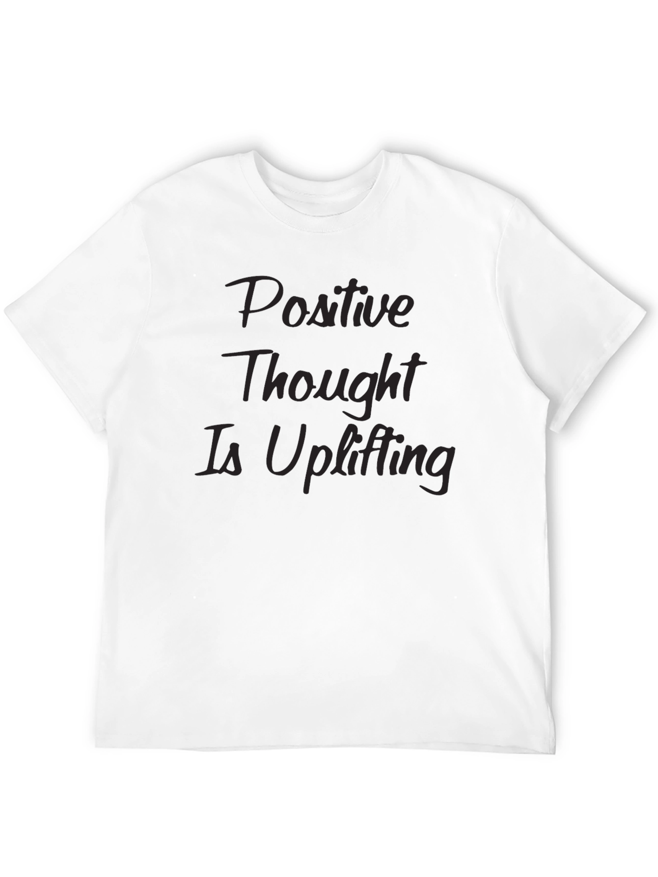 Black Positive Thought Tee - Uplifting Black T-Shirt view 12