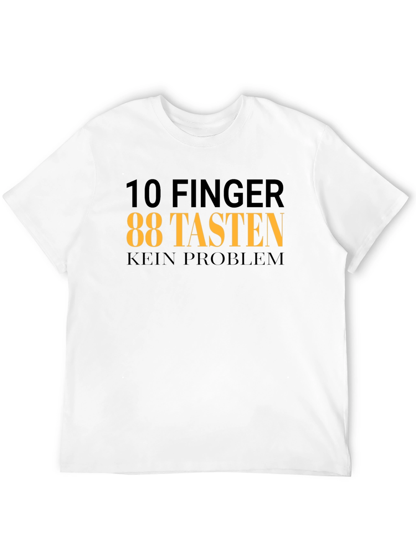 10 Fingers 88 Keys T-Shirt - Black Graphic Tee - 12